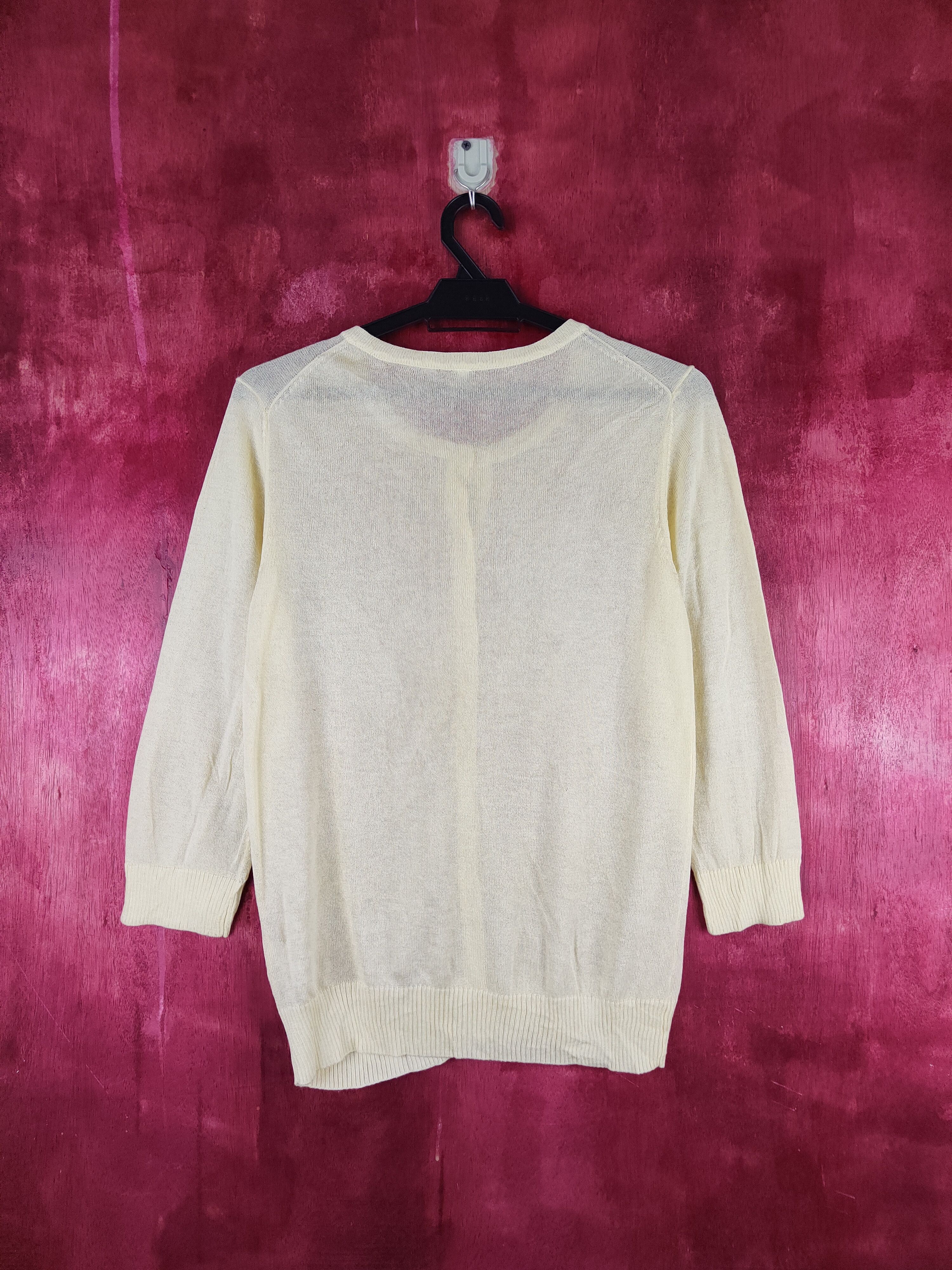 Homespun Knitwear Japanese Brand Yellow Crochet Meshnet Cardigan #S898 Size M / US 6-8 / IT 42-44 - 7 Thumbnail
