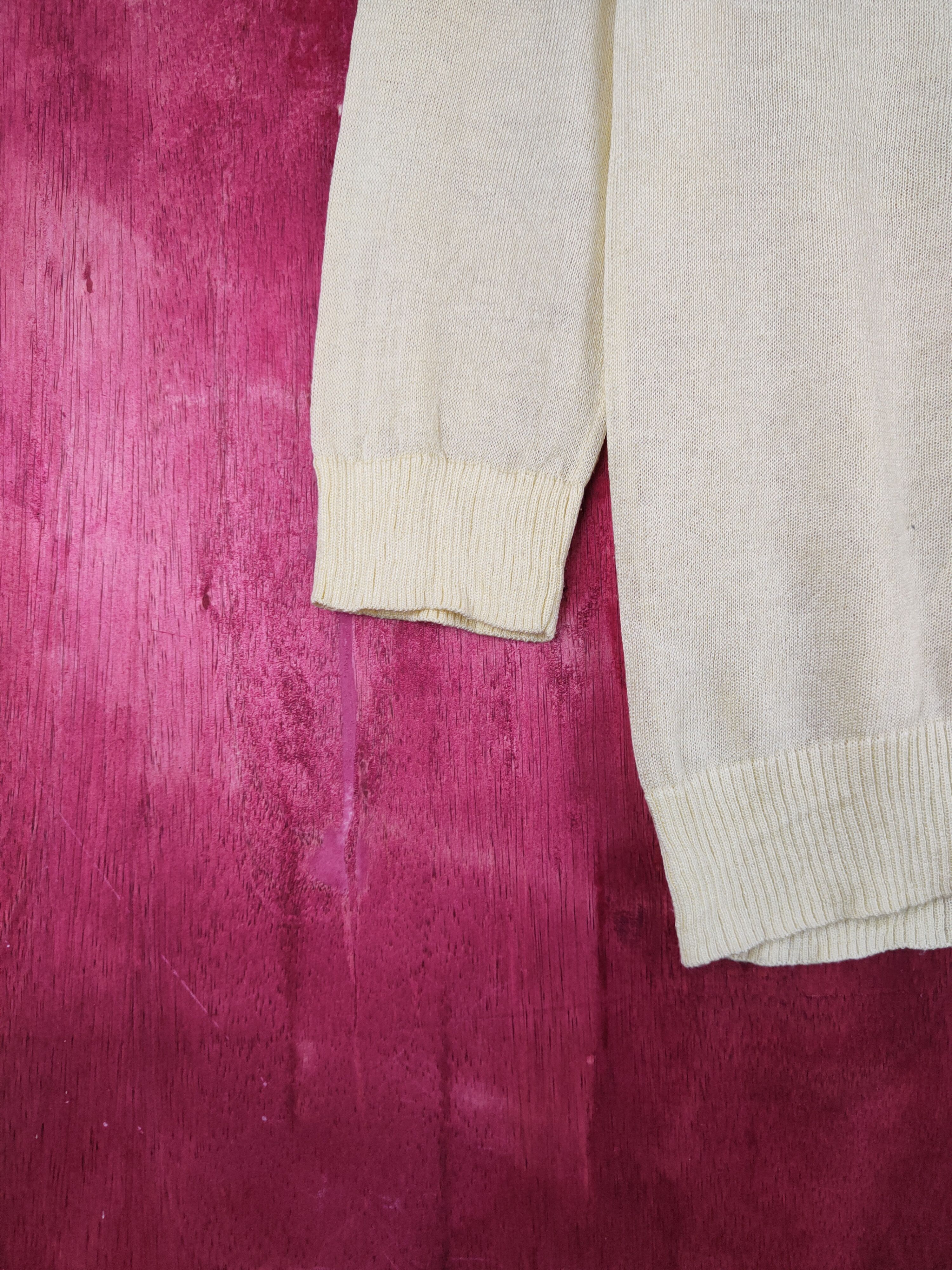 Homespun Knitwear Japanese Brand Yellow Crochet Meshnet Cardigan #S898 Size M / US 6-8 / IT 42-44 - 4 Thumbnail