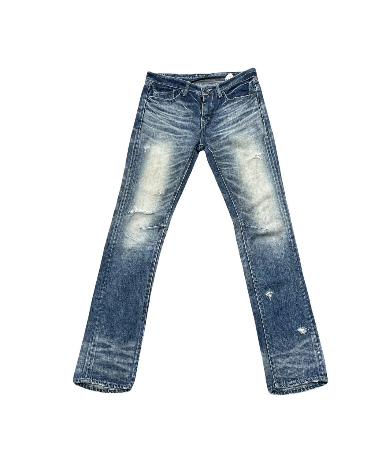 image of Aging Distressed Denim in Blue, Men's (Size 32)