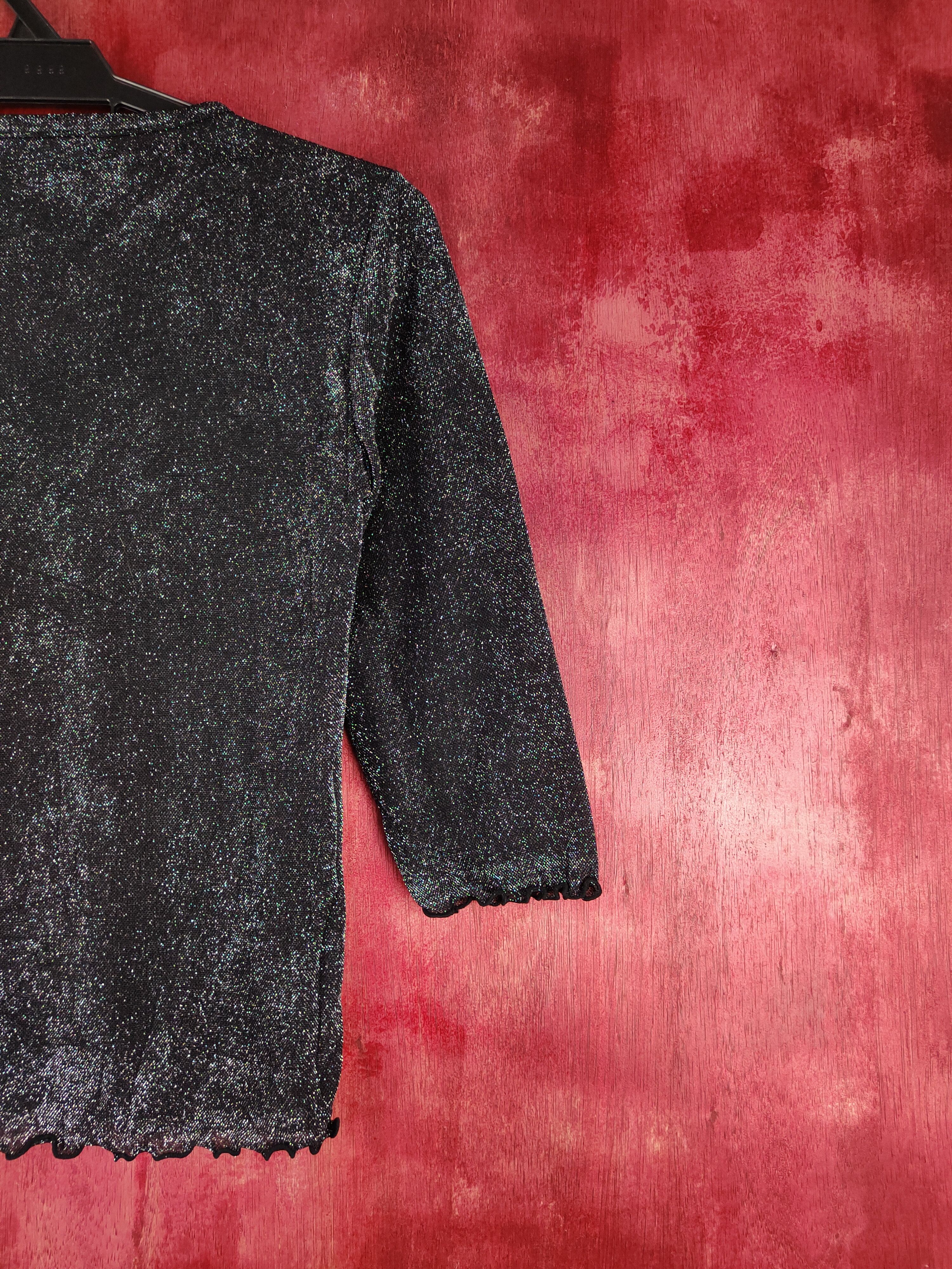 Homespun Knitwear Clef de Sol Black Shining Cardigan knitwear #S941 Size S / US 4 / IT 40 - 9 Thumbnail