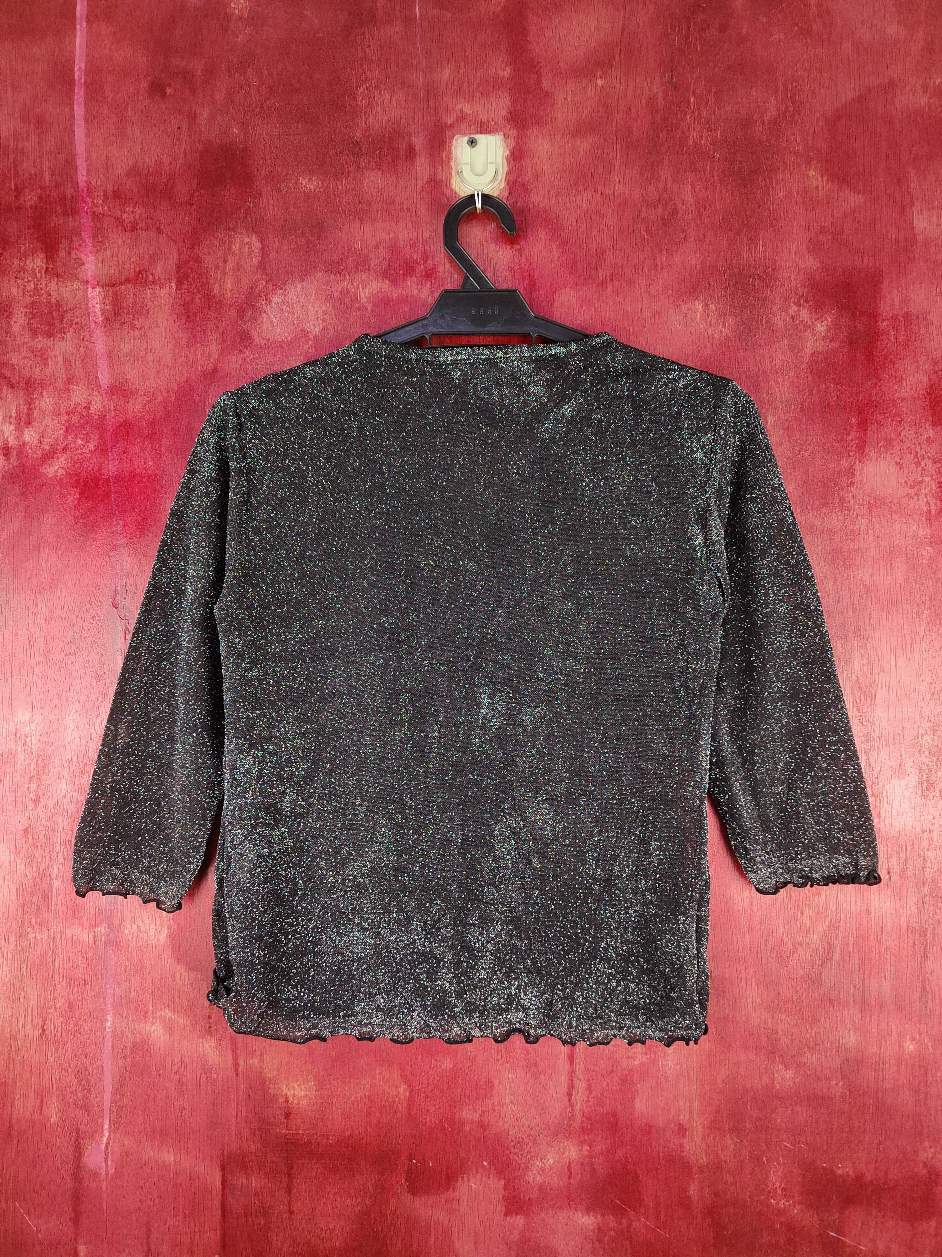 Homespun Knitwear Clef de Sol Black Shining Cardigan knitwear #S941 Size S / US 4 / IT 40 - 7 Thumbnail