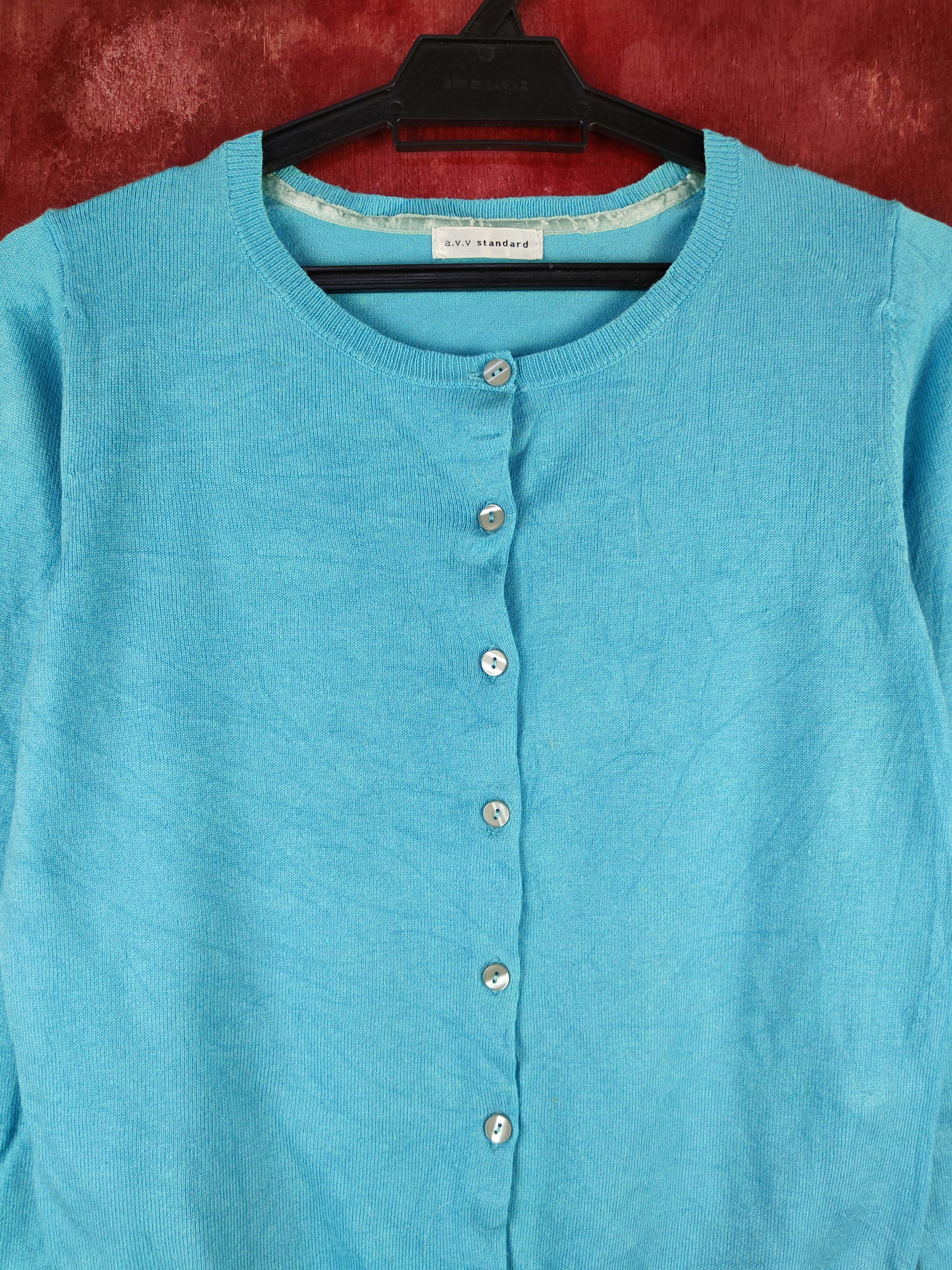Japanese Brand a.v.v Standard Blue Cardigan knitwear japan vintage #S940 Size M / US 6-8 / IT 42-44 - 2 Thumbnail