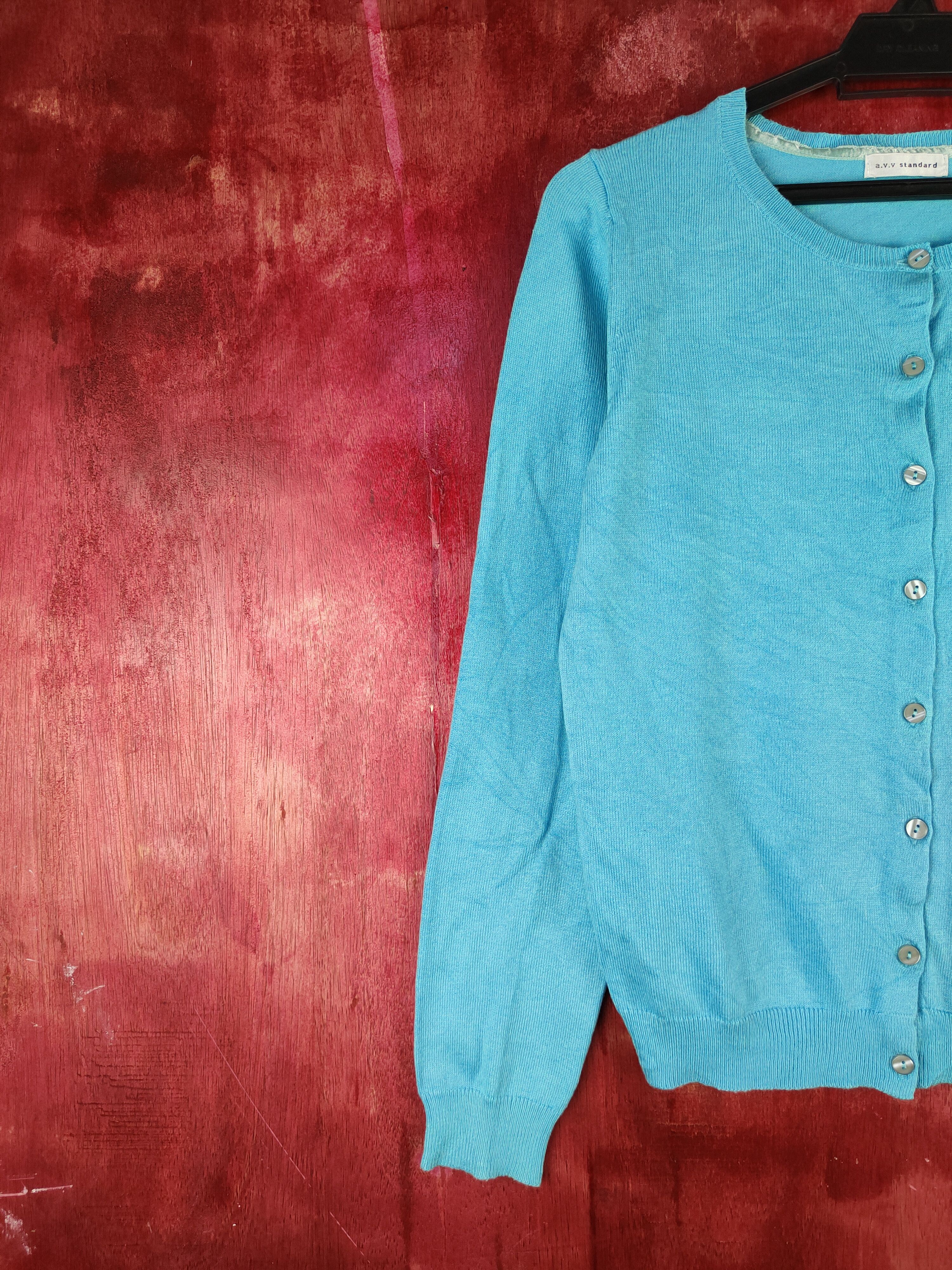 Japanese Brand a.v.v Standard Blue Cardigan knitwear japan vintage #S940 Size M / US 6-8 / IT 42-44 - 3 Thumbnail