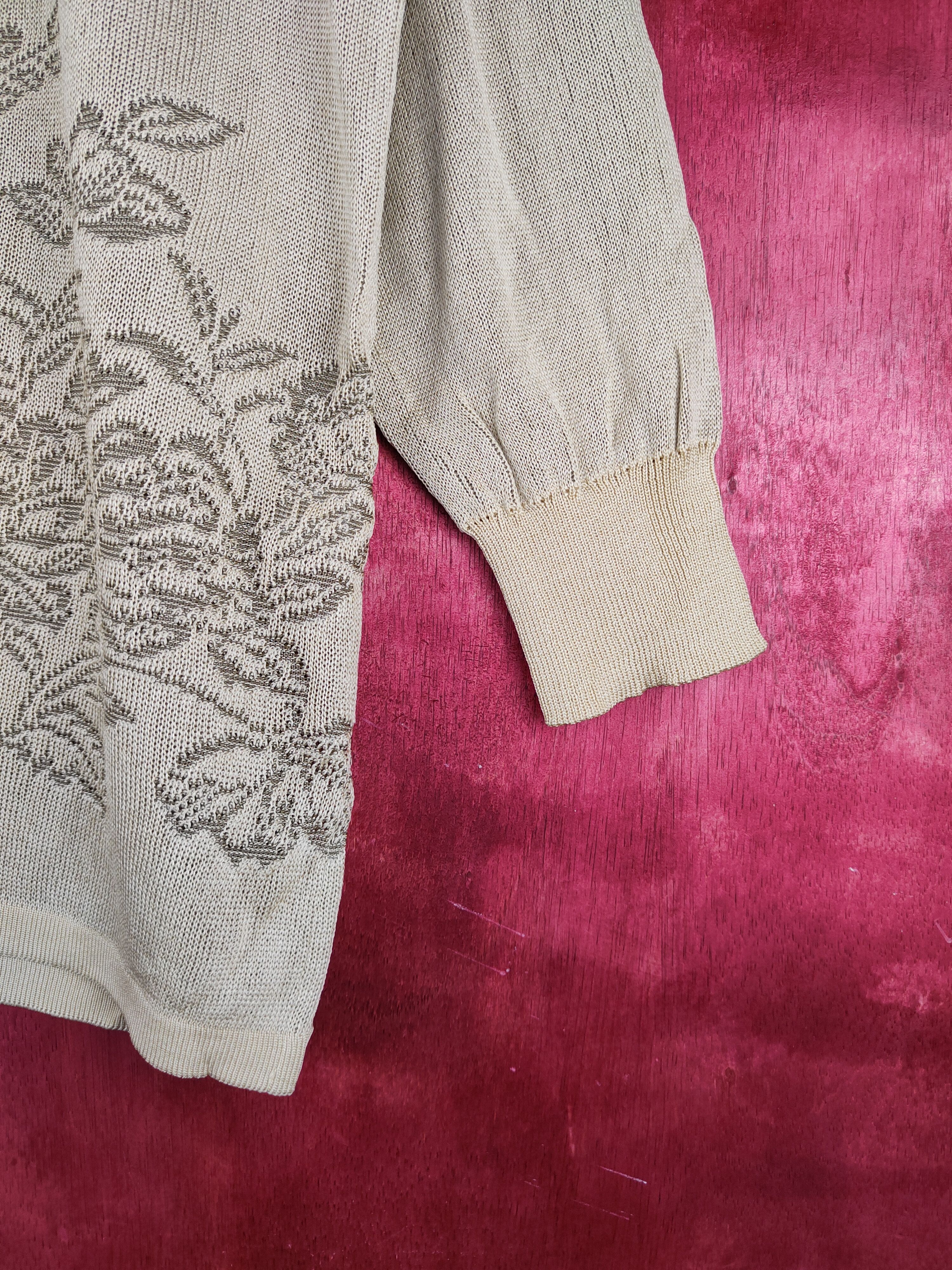Vintage Trevino art flower Gold/brown Cardigan knitwear #S938 Size L / US 10 / IT 46 - 6 Thumbnail