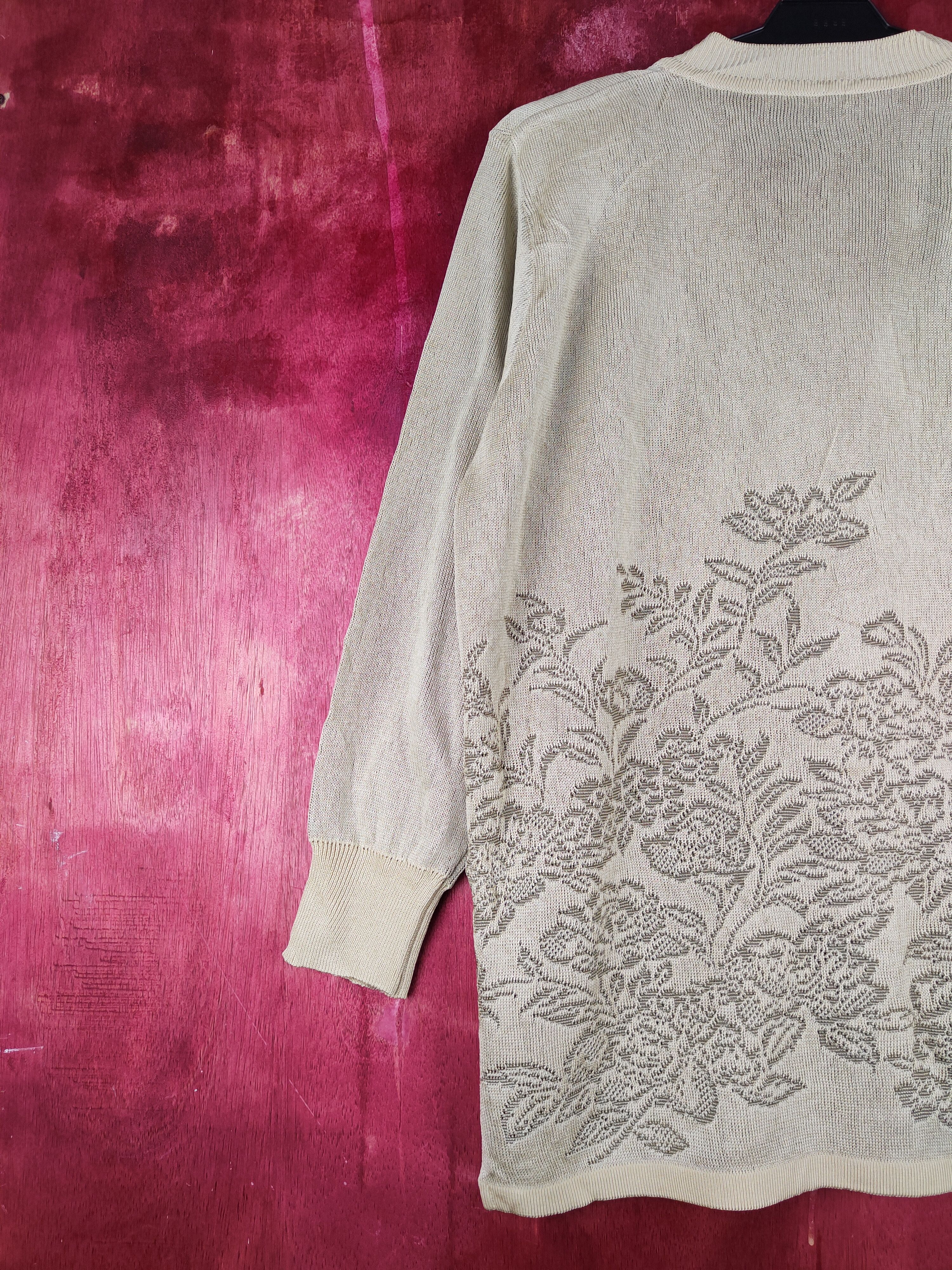 Vintage Trevino art flower Gold/brown Cardigan knitwear #S938 Size L / US 10 / IT 46 - 8 Thumbnail