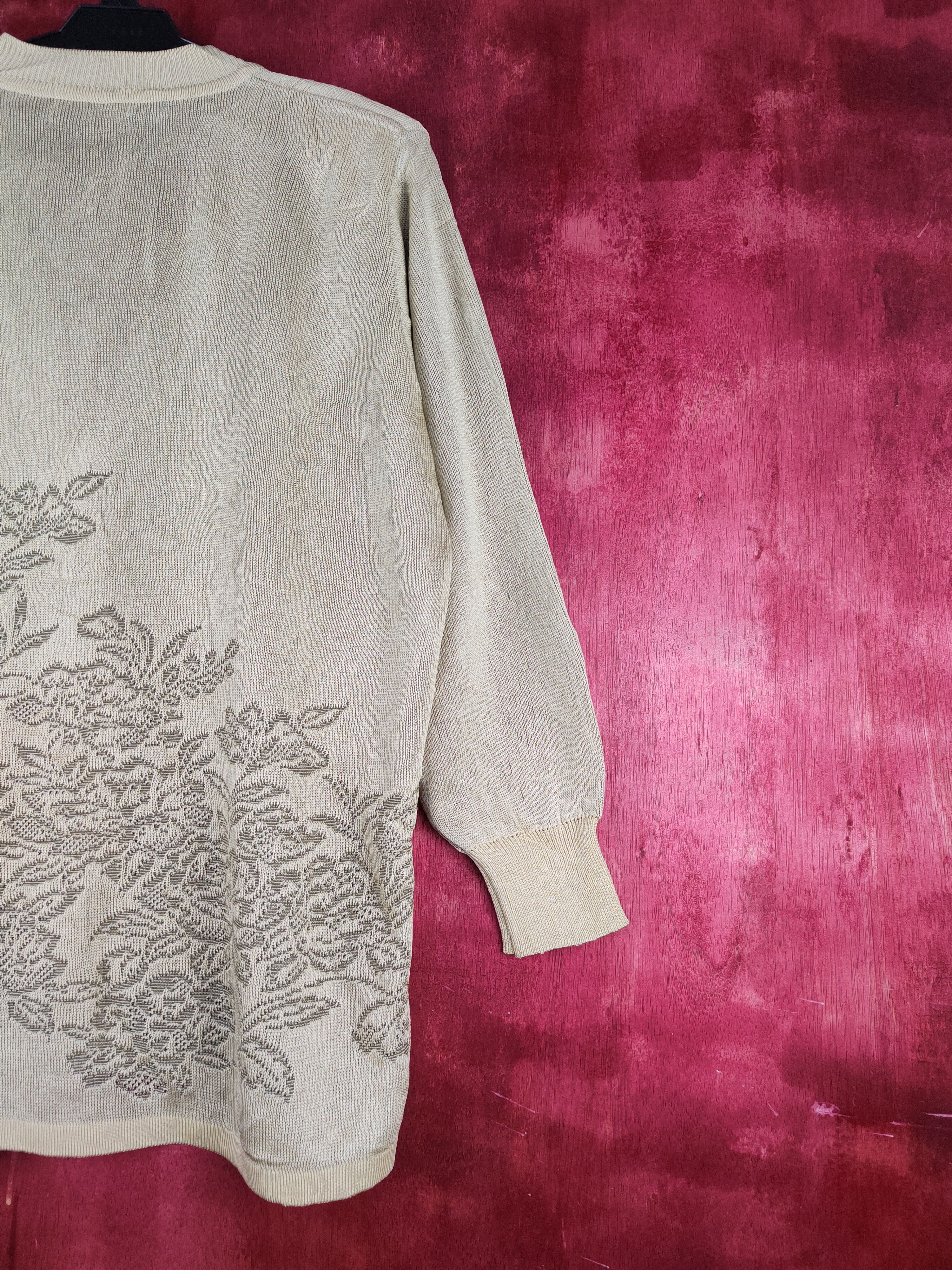 Vintage Trevino art flower Gold/brown Cardigan knitwear #S938 Size L / US 10 / IT 46 - 9 Thumbnail