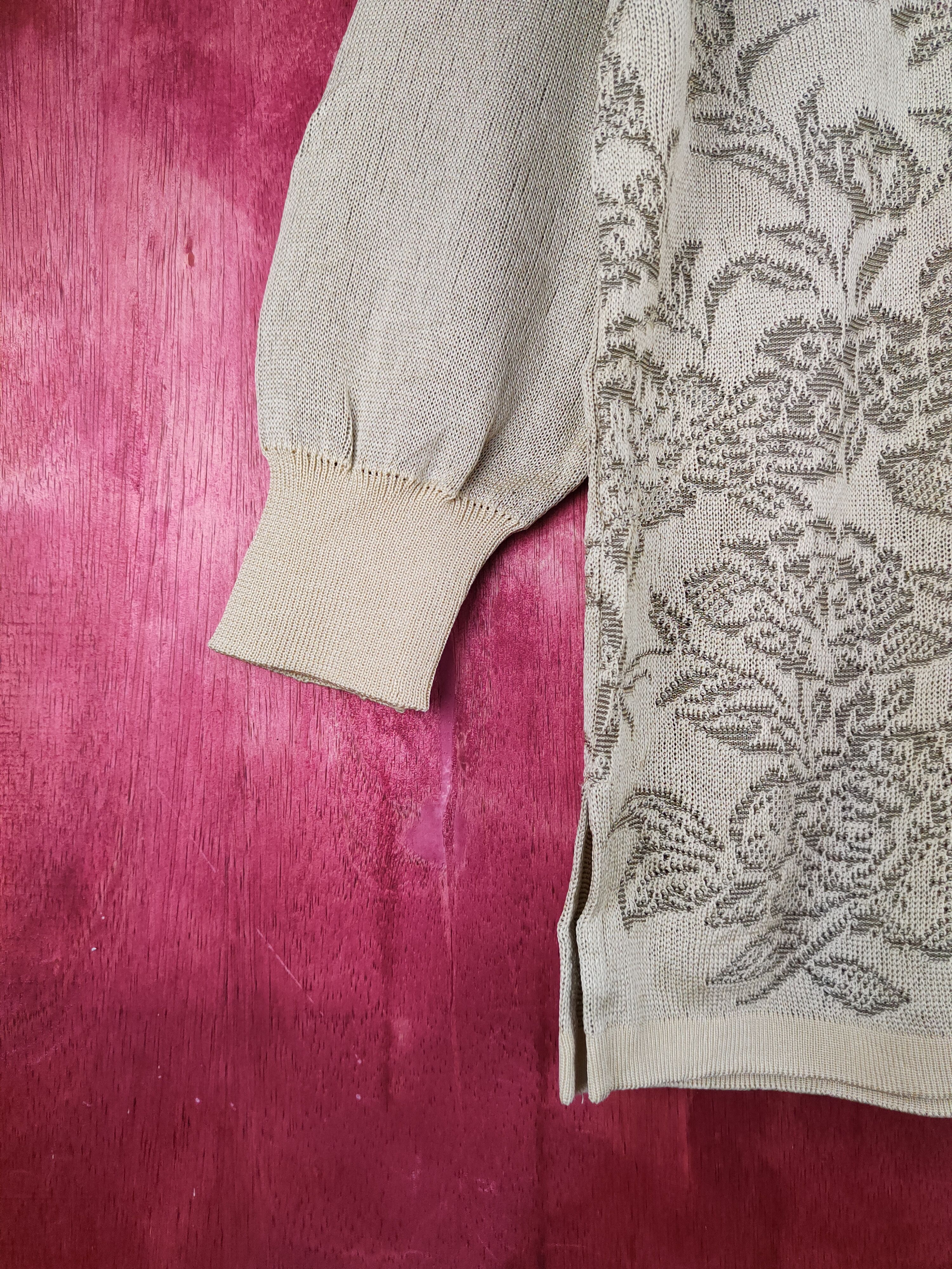 Vintage Trevino art flower Gold/brown Cardigan knitwear #S938 Size L / US 10 / IT 46 - 4 Thumbnail