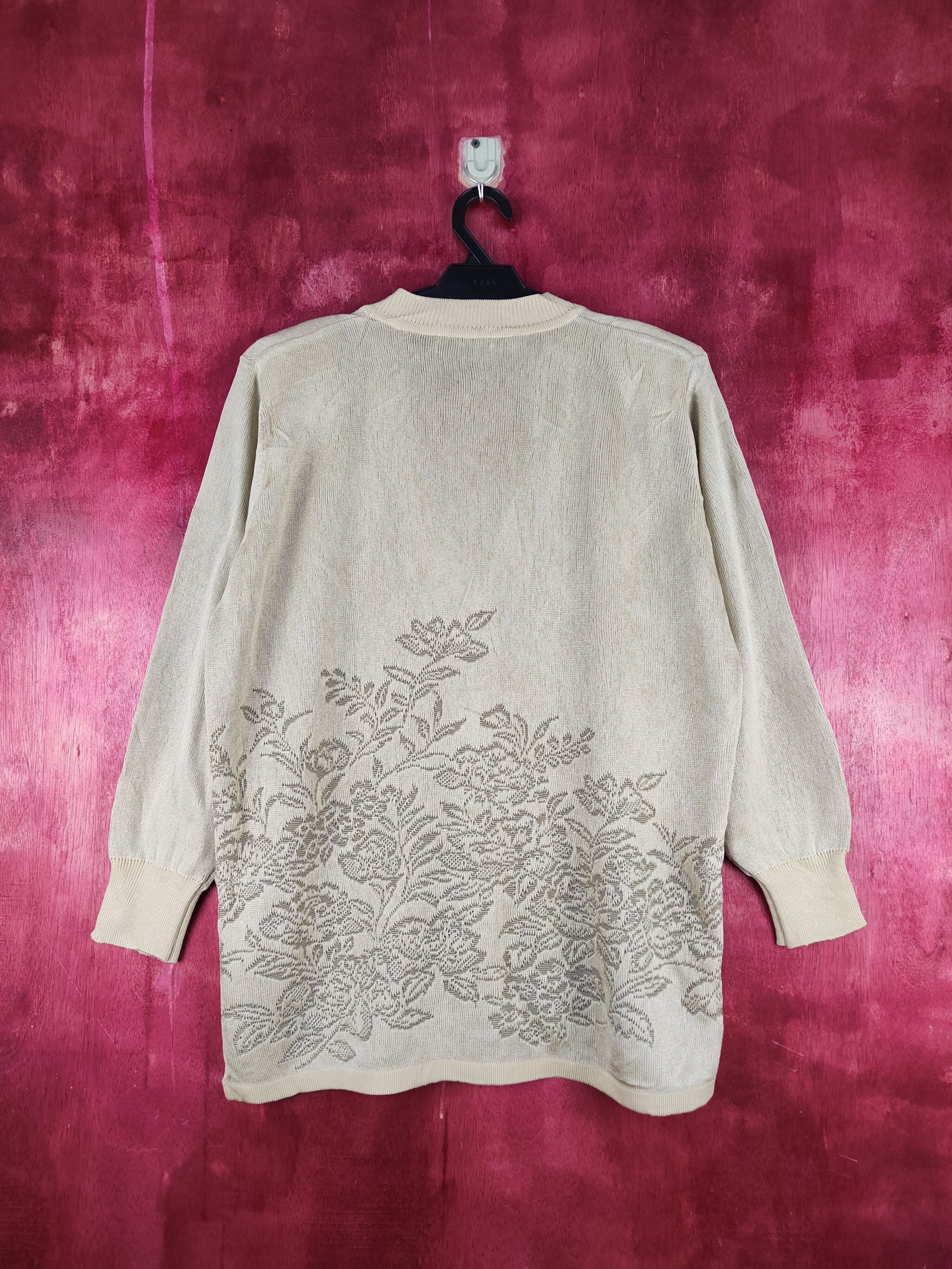 Vintage Trevino art flower Gold/brown Cardigan knitwear #S938 Size L / US 10 / IT 46 - 7 Thumbnail