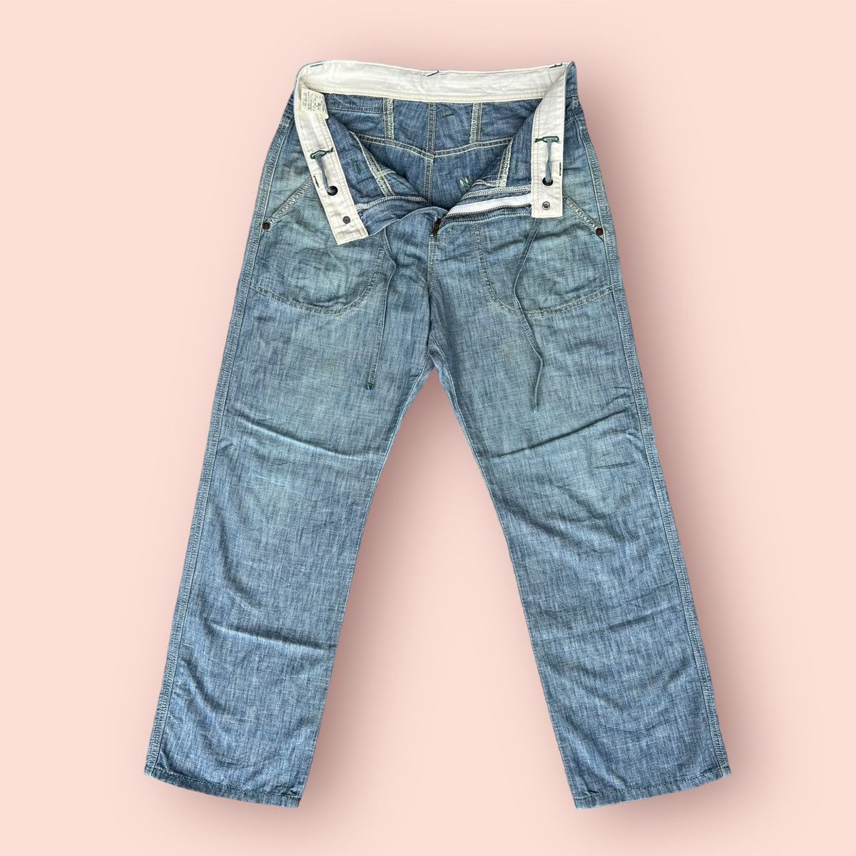 Edwin × Japanese Brand RARE EDWIN ECO FABRIC BANANA FIBER FATIGUE DENIM (30-31") Size US 31 - 14 Thumbnail