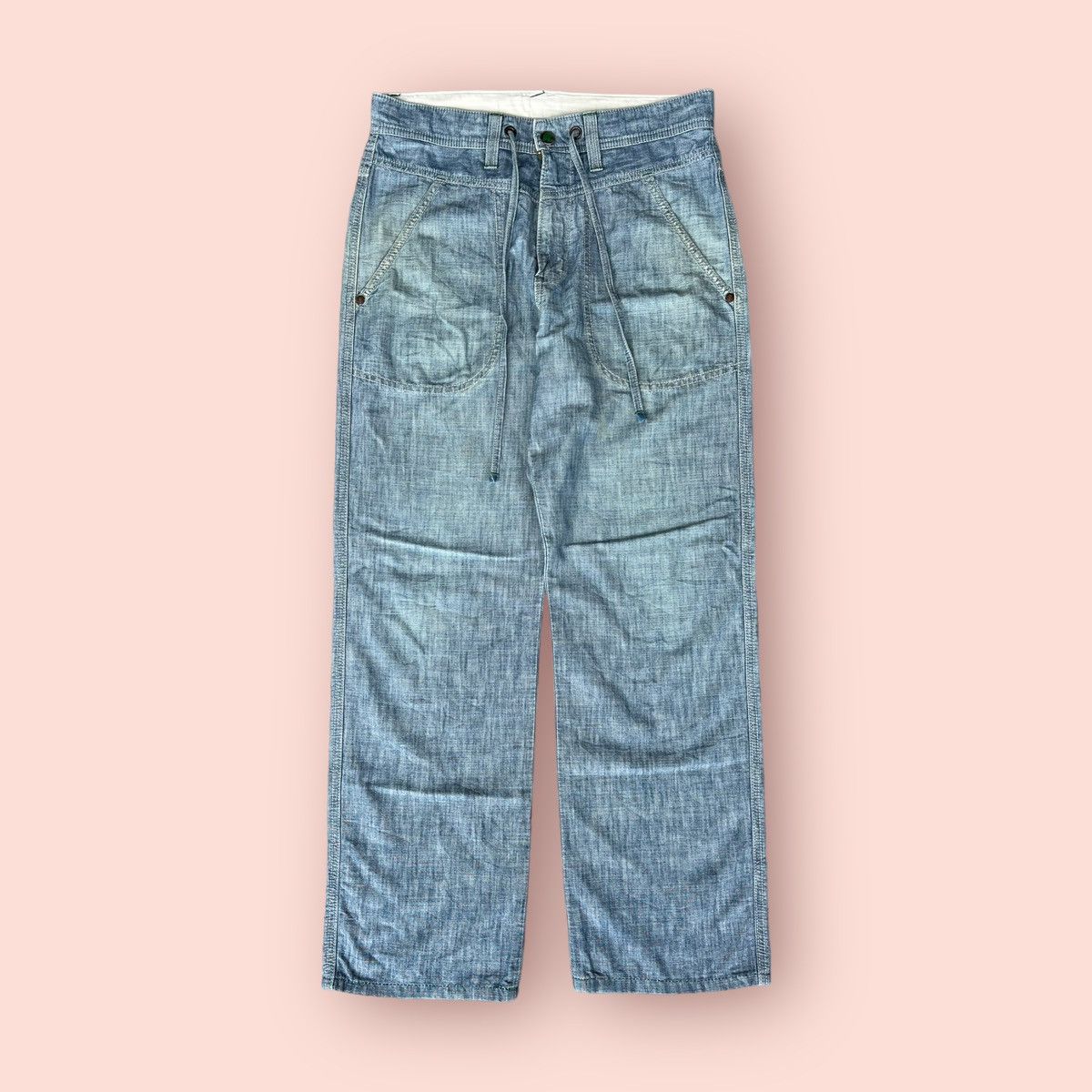 Edwin × Japanese Brand RARE EDWIN ECO FABRIC BANANA FIBER FATIGUE DENIM (30-31") Size US 31 - 4 Thumbnail