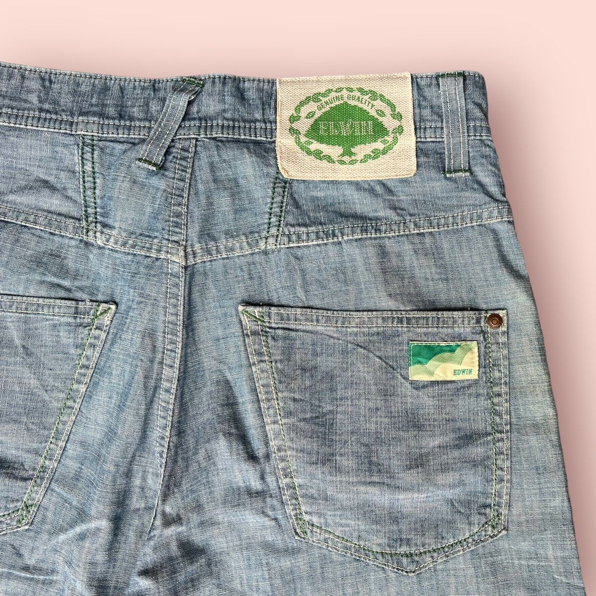 Edwin × Japanese Brand RARE EDWIN ECO FABRIC BANANA FIBER FATIGUE DENIM (30-31") Size US 31 - 22 Thumbnail