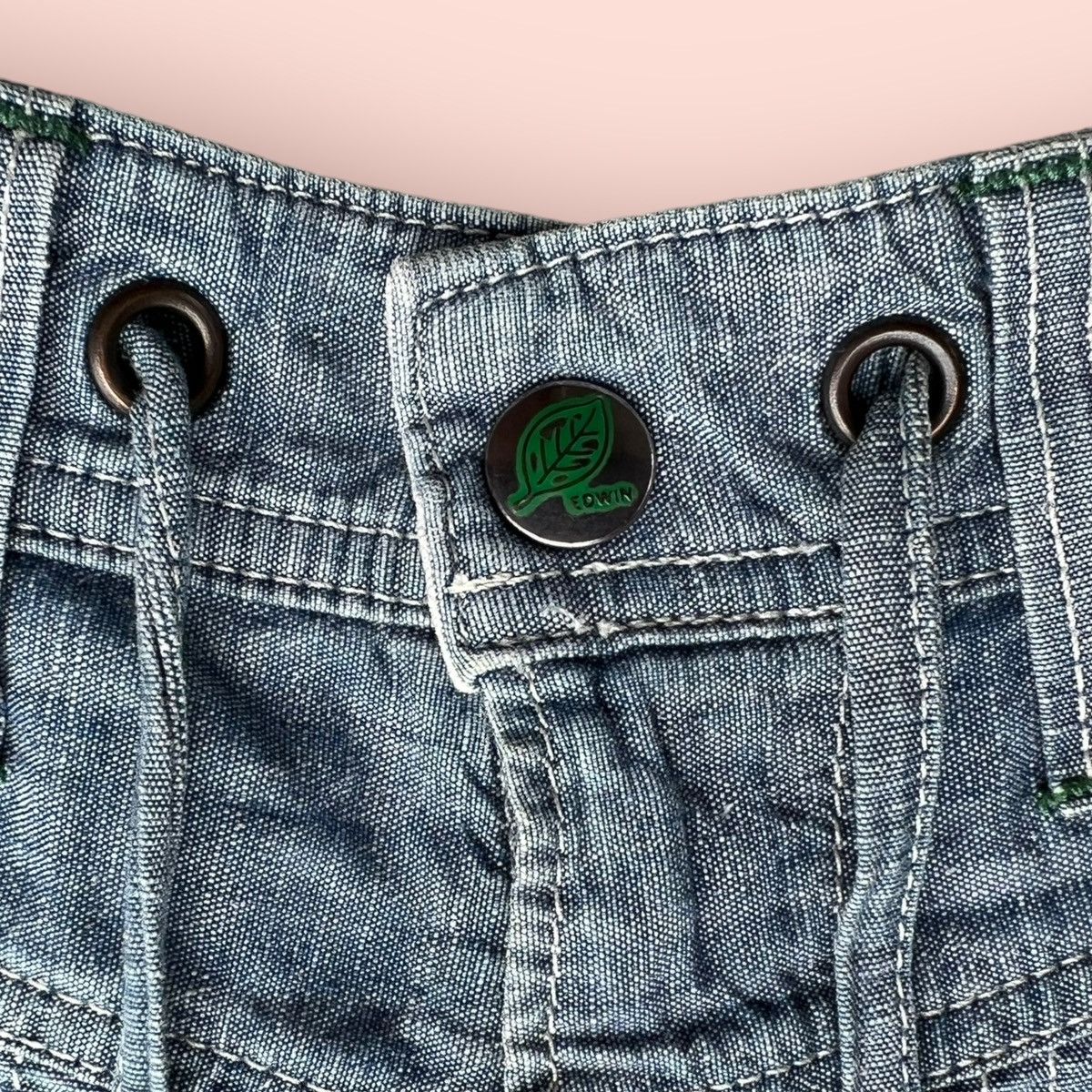 Edwin × Japanese Brand RARE EDWIN ECO FABRIC BANANA FIBER FATIGUE DENIM (30-31") Size US 31 - 9 Thumbnail