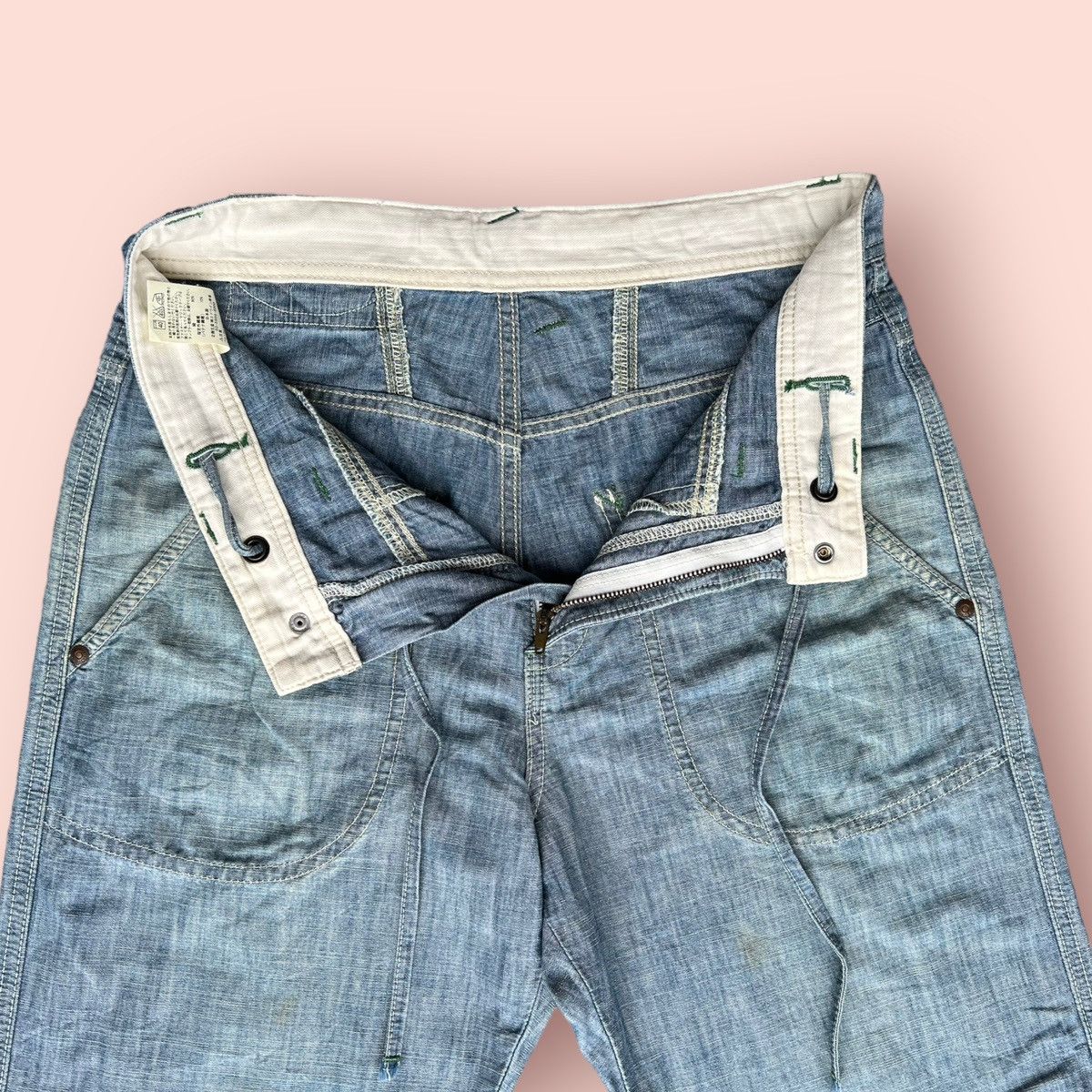 Edwin × Japanese Brand RARE EDWIN ECO FABRIC BANANA FIBER FATIGUE DENIM (30-31") Size US 31 - 15 Thumbnail