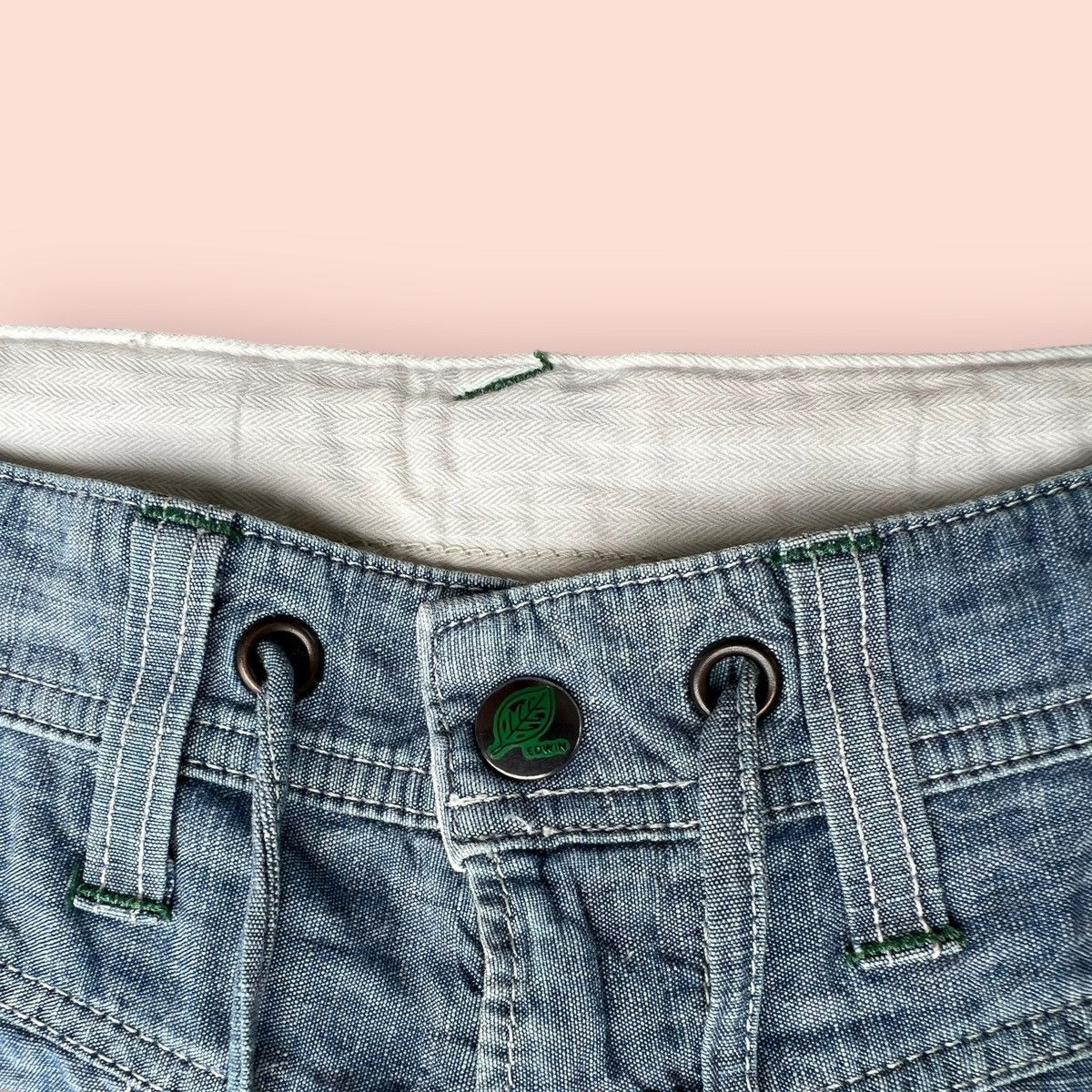Edwin × Japanese Brand RARE EDWIN ECO FABRIC BANANA FIBER FATIGUE DENIM (30-31") Size US 31 - 8 Thumbnail