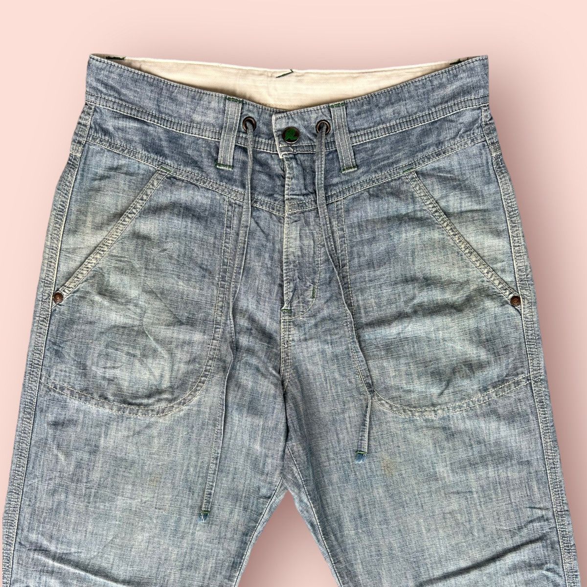 Edwin × Japanese Brand RARE EDWIN ECO FABRIC BANANA FIBER FATIGUE DENIM (30-31") Size US 31 - 7 Thumbnail
