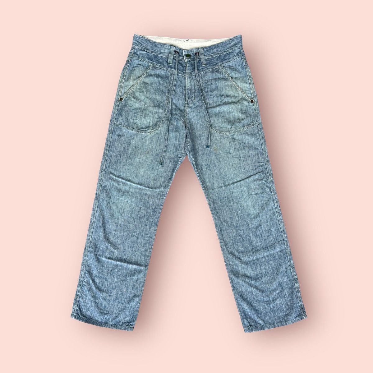 Edwin × Japanese Brand RARE EDWIN ECO FABRIC BANANA FIBER FATIGUE DENIM (30-31") Size US 31 - 3 Thumbnail