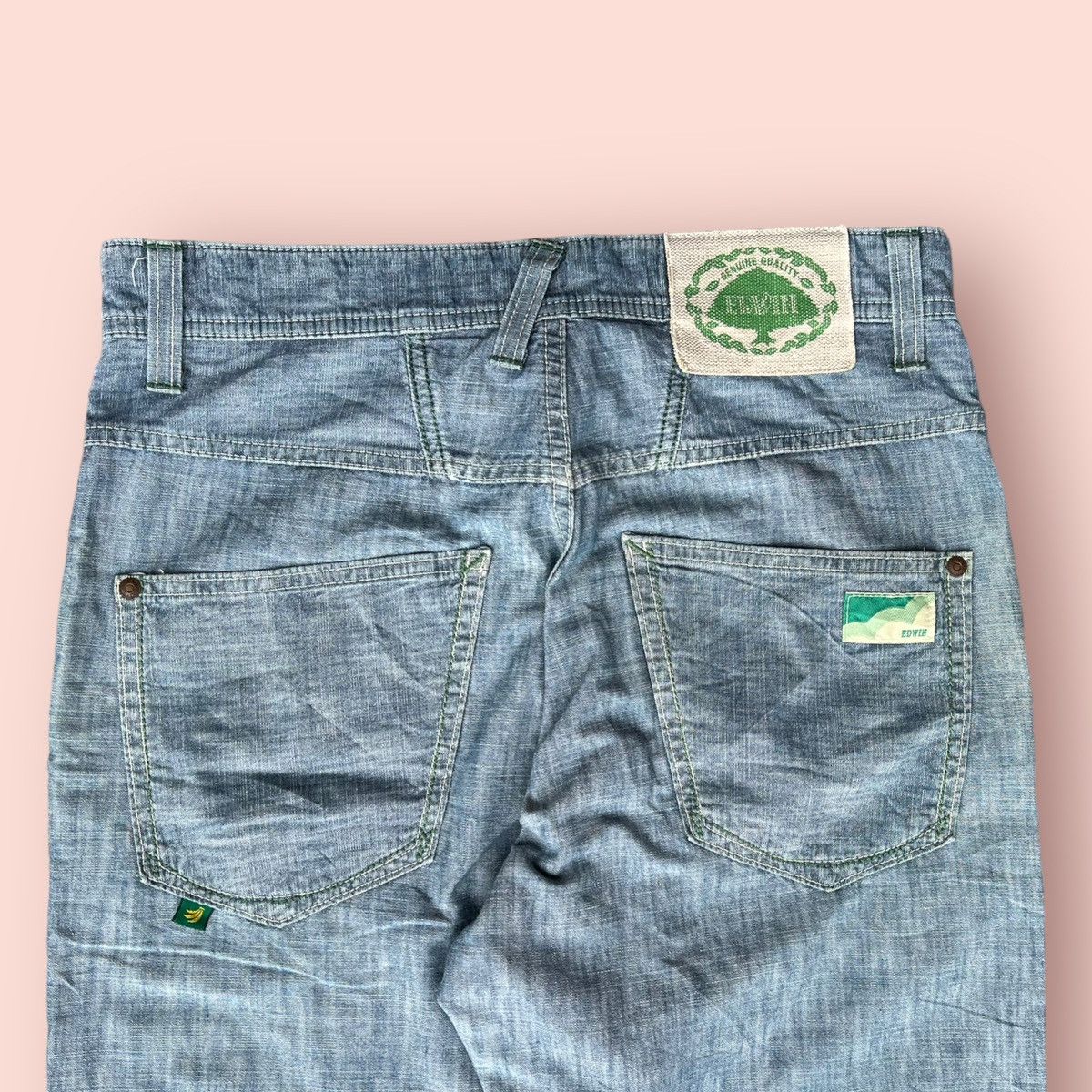 Edwin × Japanese Brand RARE EDWIN ECO FABRIC BANANA FIBER FATIGUE DENIM (30-31") Size US 31 - 23 Thumbnail
