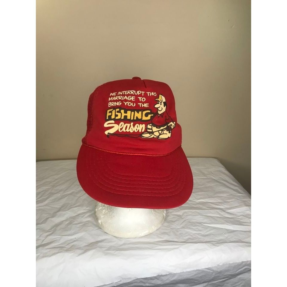 Vintage Vintage Fishing Kiss My Bass Funny Trucker Hat
