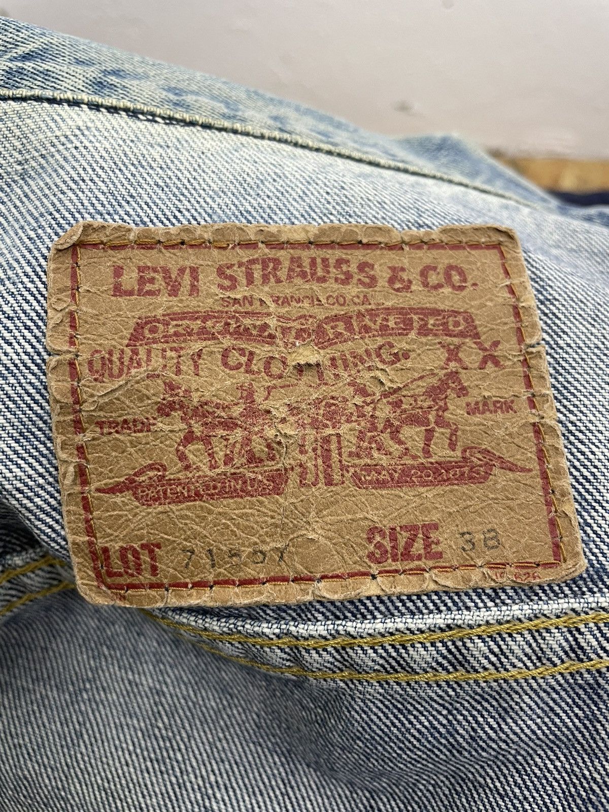 Levi's 🔥Rare Vintage Levi's Model 71557 Big E Denim Jacket Size US XXS / EU 40 - 2 Thumbnail