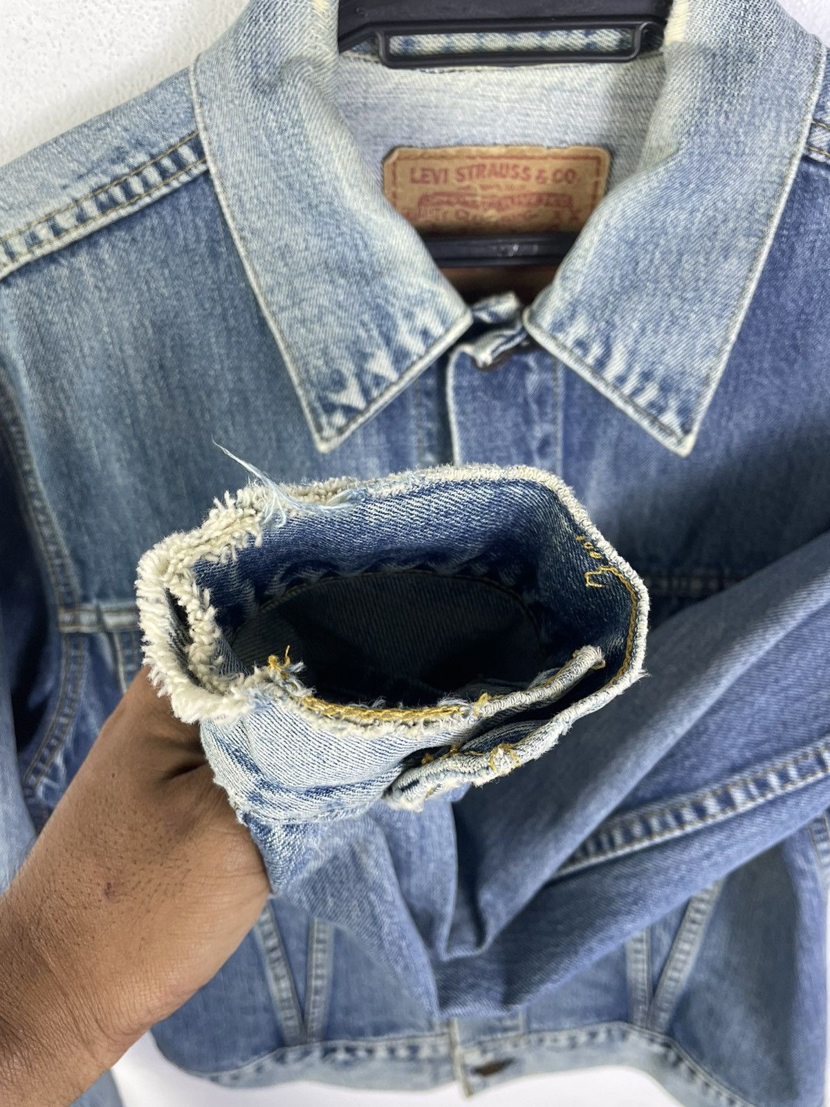 Levi's 🔥Rare Vintage Levi's Model 71557 Big E Denim Jacket Size US XXS / EU 40 - 11 Thumbnail