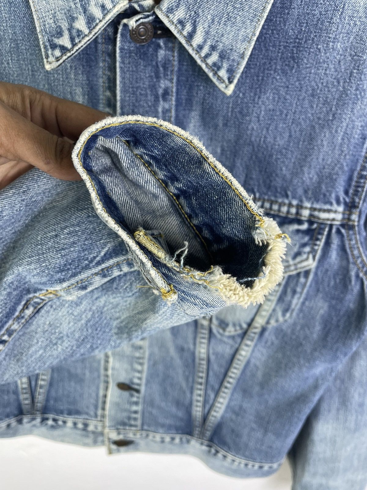 Levi's 🔥Rare Vintage Levi's Model 71557 Big E Denim Jacket Size US XXS / EU 40 - 10 Thumbnail