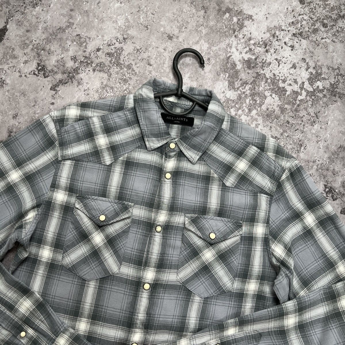 Allsaints × Vintage Allsaints Checkered Flannel Shirt Size US S / EU 44-46 / 1 - 5 Thumbnail