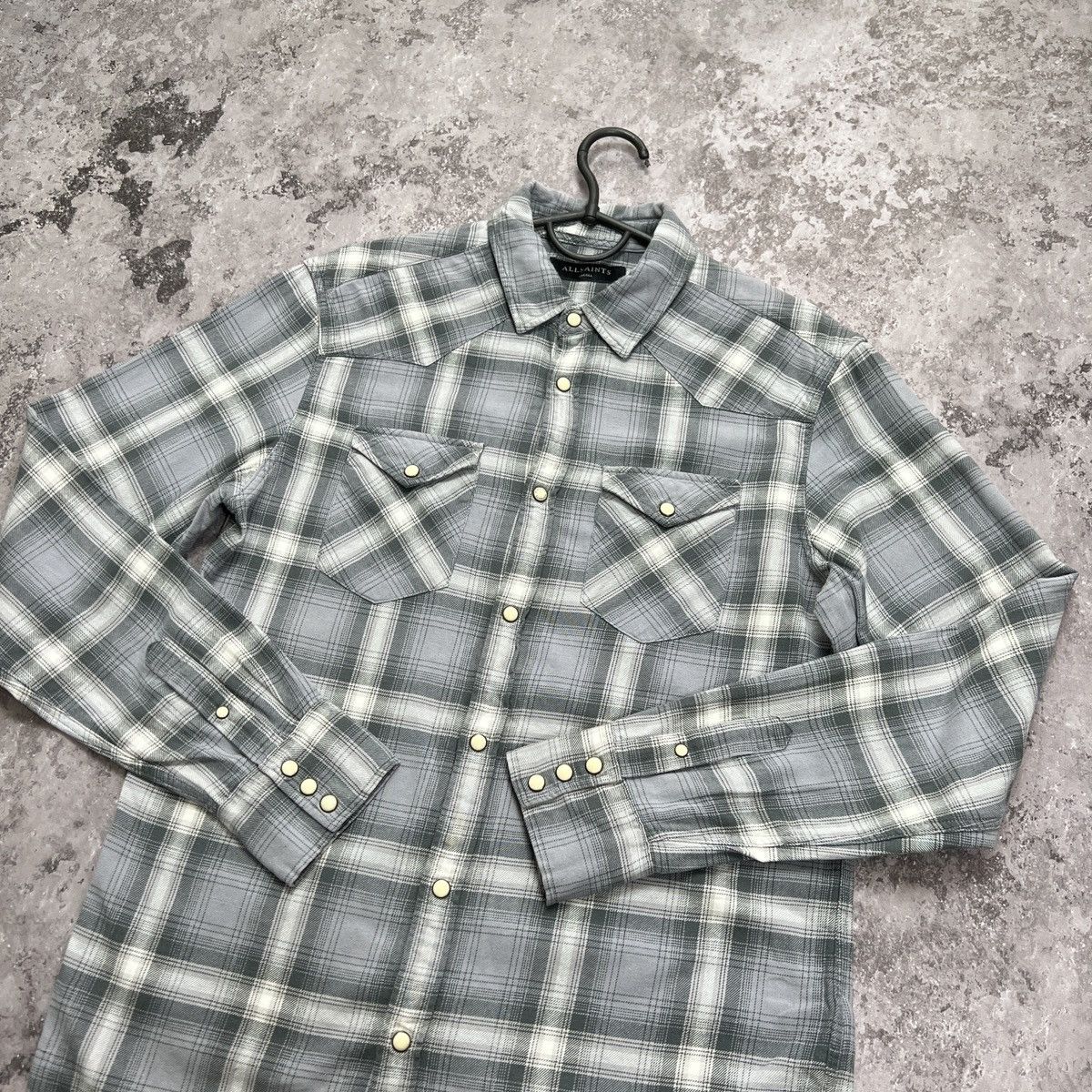 Allsaints × Vintage Allsaints Checkered Flannel Shirt Size US S / EU 44-46 / 1 - 4 Thumbnail