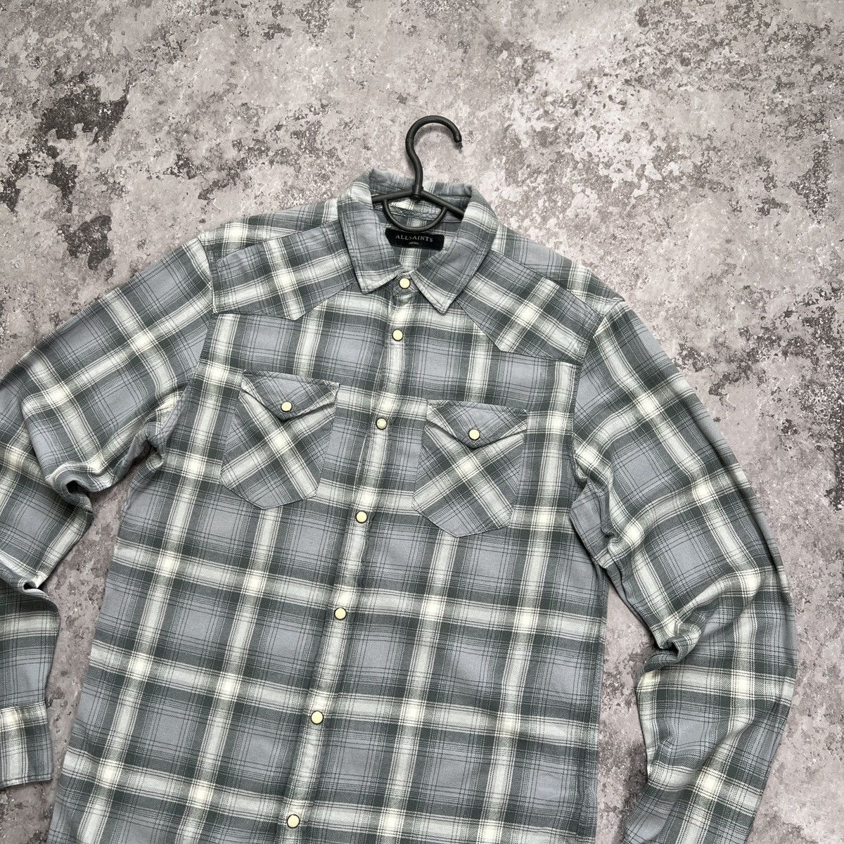 Allsaints × Vintage Allsaints Checkered Flannel Shirt Size US S / EU 44-46 / 1 - 3 Thumbnail