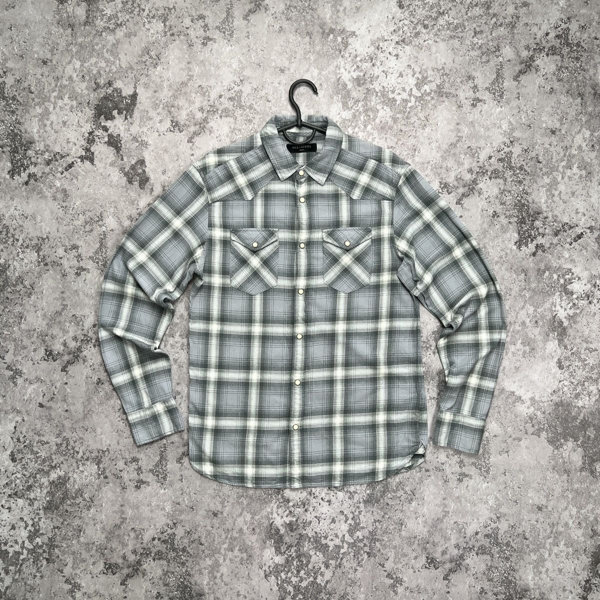 Allsaints × Vintage Allsaints Checkered Flannel Shirt Size US S / EU 44-46 / 1 - 2 Thumbnail