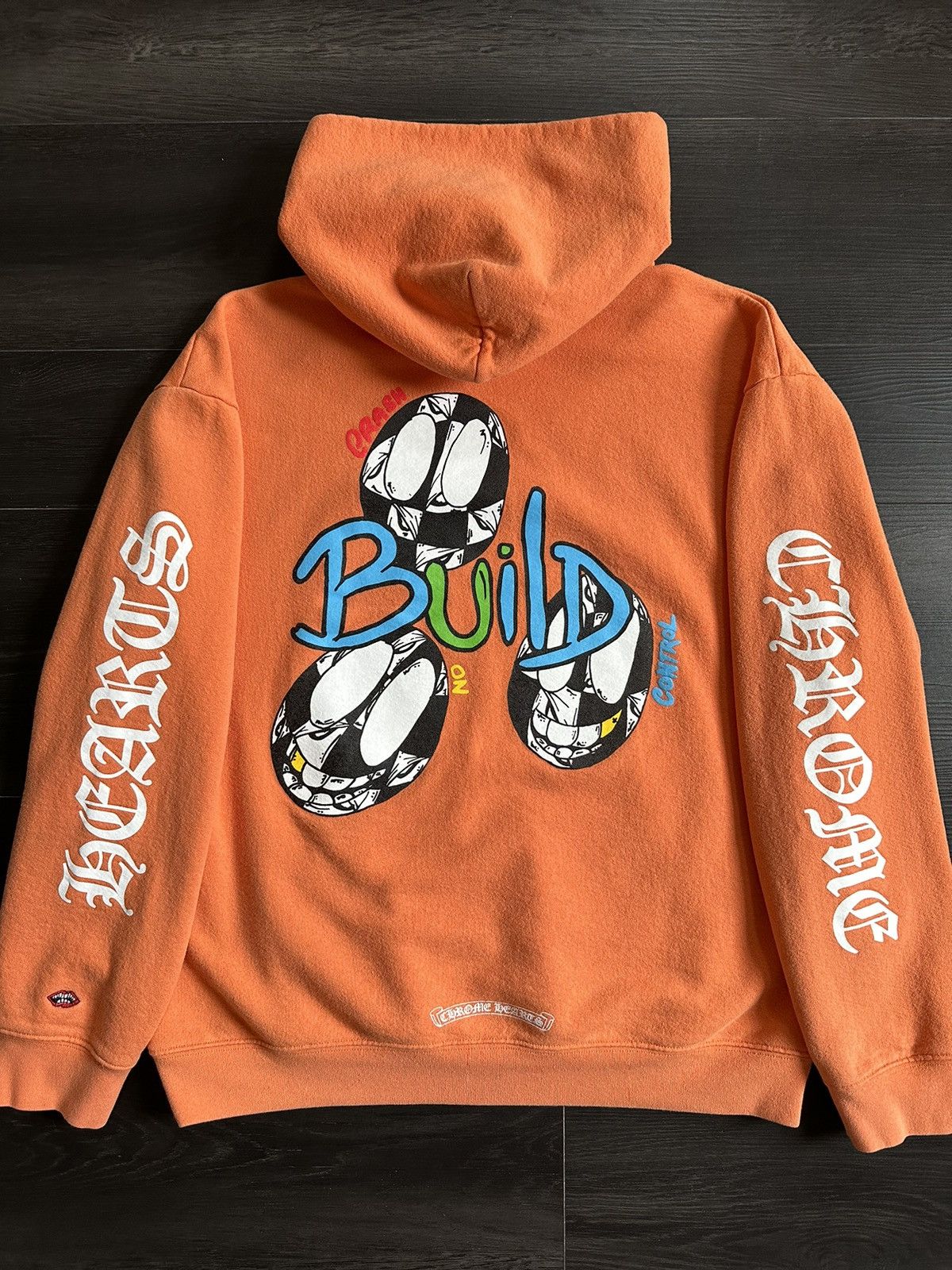 image of Chrome Hearts Matty Boy "link & Build" Hoodie in Orange, Men's (Size XL)