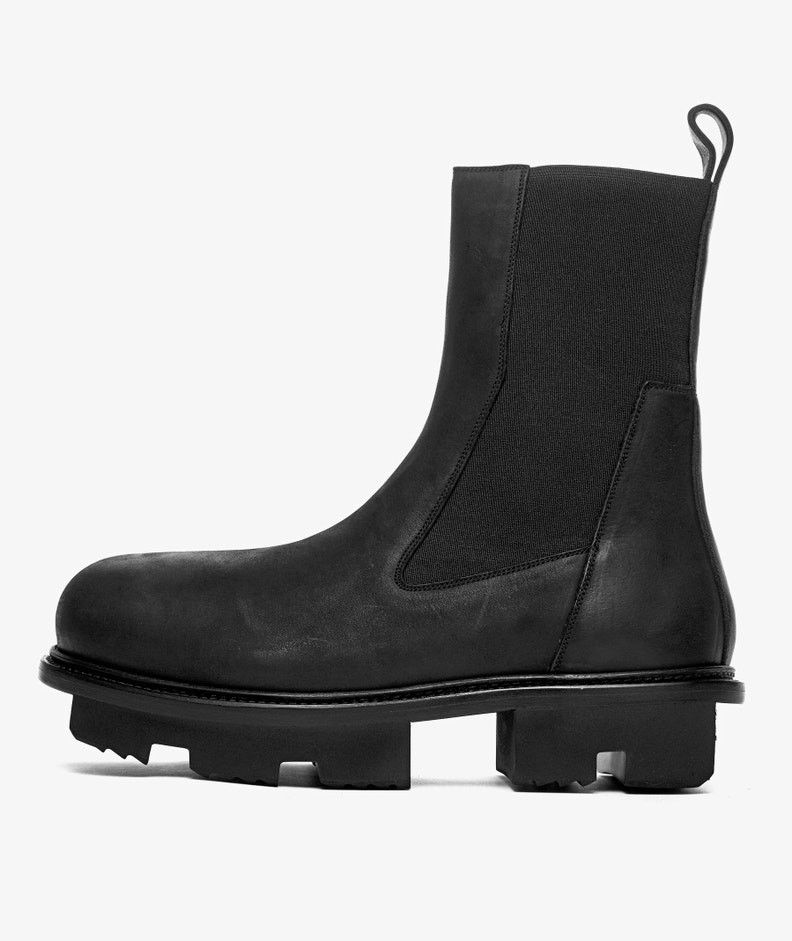 image of Aw20 Rick Owens "performa" Lwn Bozo Megatooth Boots 45 in Black, Men's (Size 12)
