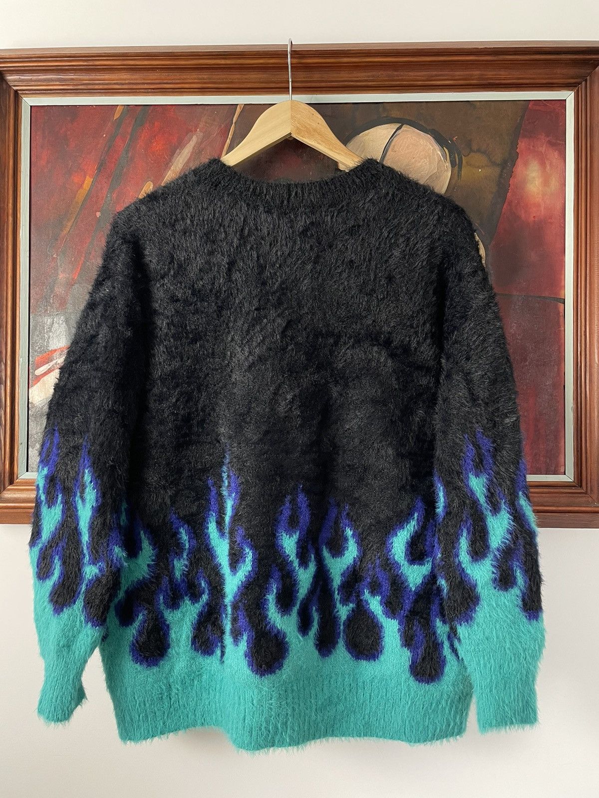 Vintage AvantGarde Cropped Boxy Flame Sweater Knit Alternative Rare Size US S / EU 44-46 / 1 - 2 Thumbnail