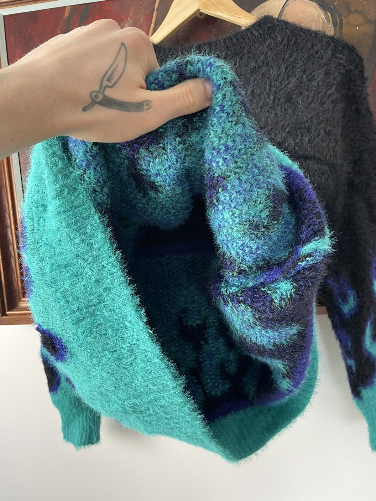 Vintage AvantGarde Cropped Boxy Flame Sweater Knit Alternative Rare Size US S / EU 44-46 / 1 - 3 Thumbnail