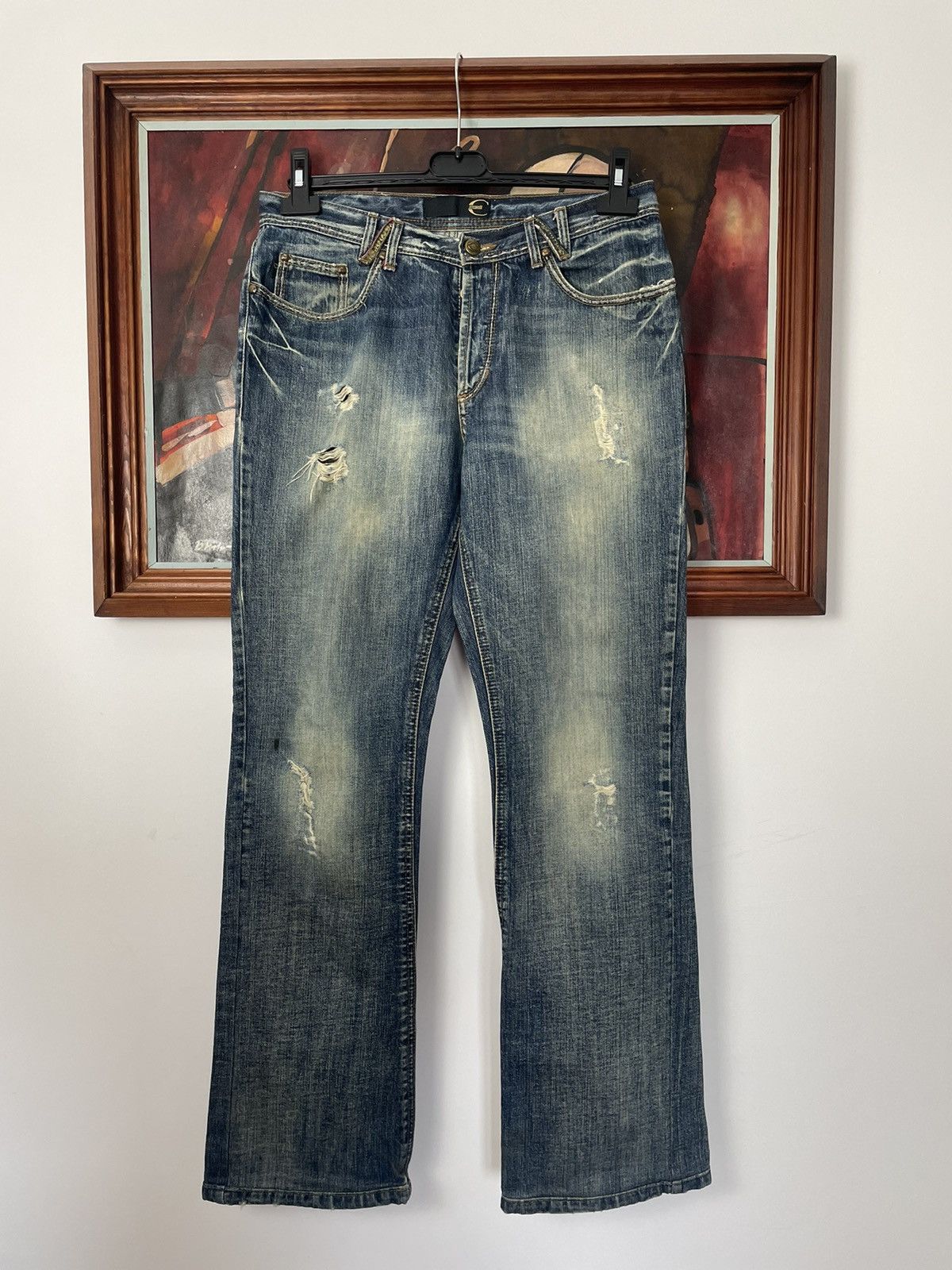 Just Cavalli Just Cavalli Vintage Y2k Distressed Denim Jeans Designer Size US 33 - 2 Thumbnail