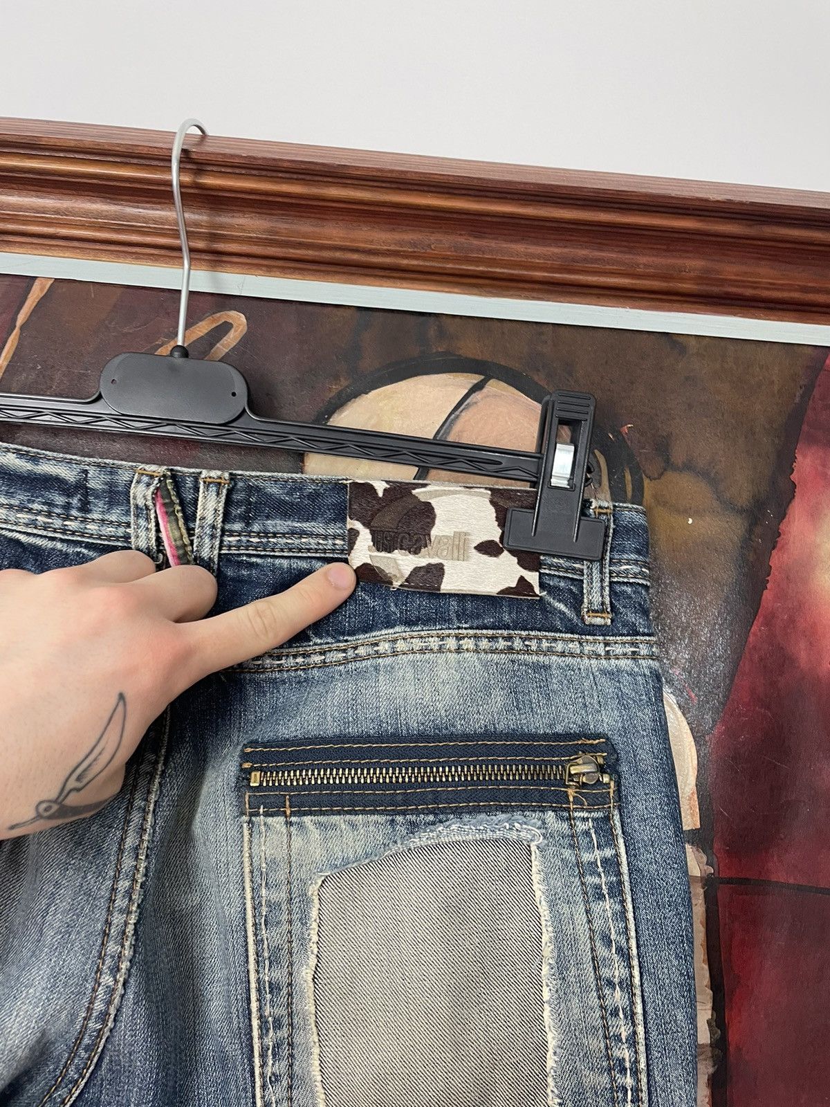 Just Cavalli Just Cavalli Vintage Y2k Distressed Denim Jeans Designer Size US 33 - 4 Thumbnail