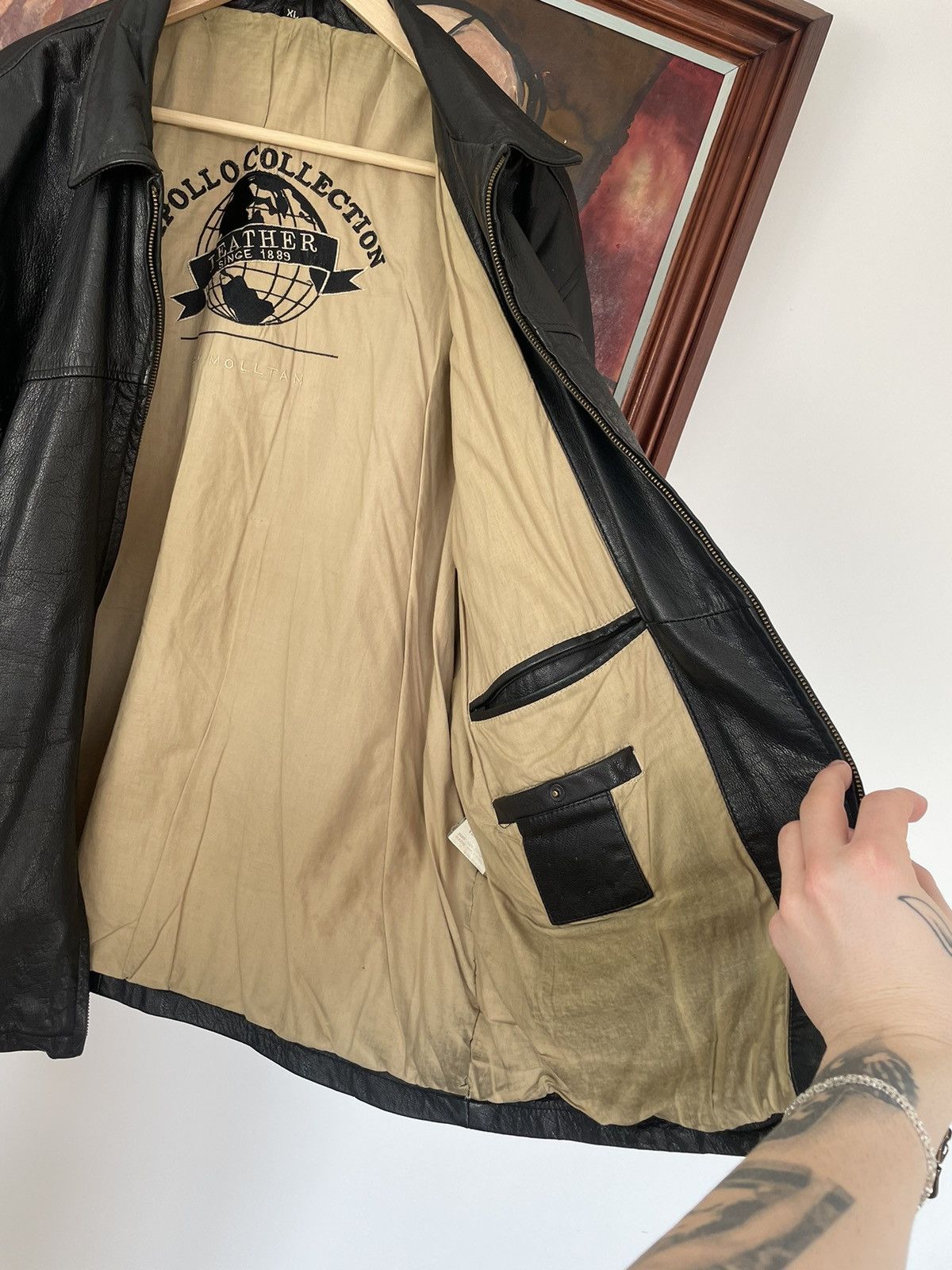 Leather Vintage Genuine Real Leather Jacket High Quality Rock Punk Size US XL / EU 56 / 4 - 6 Thumbnail