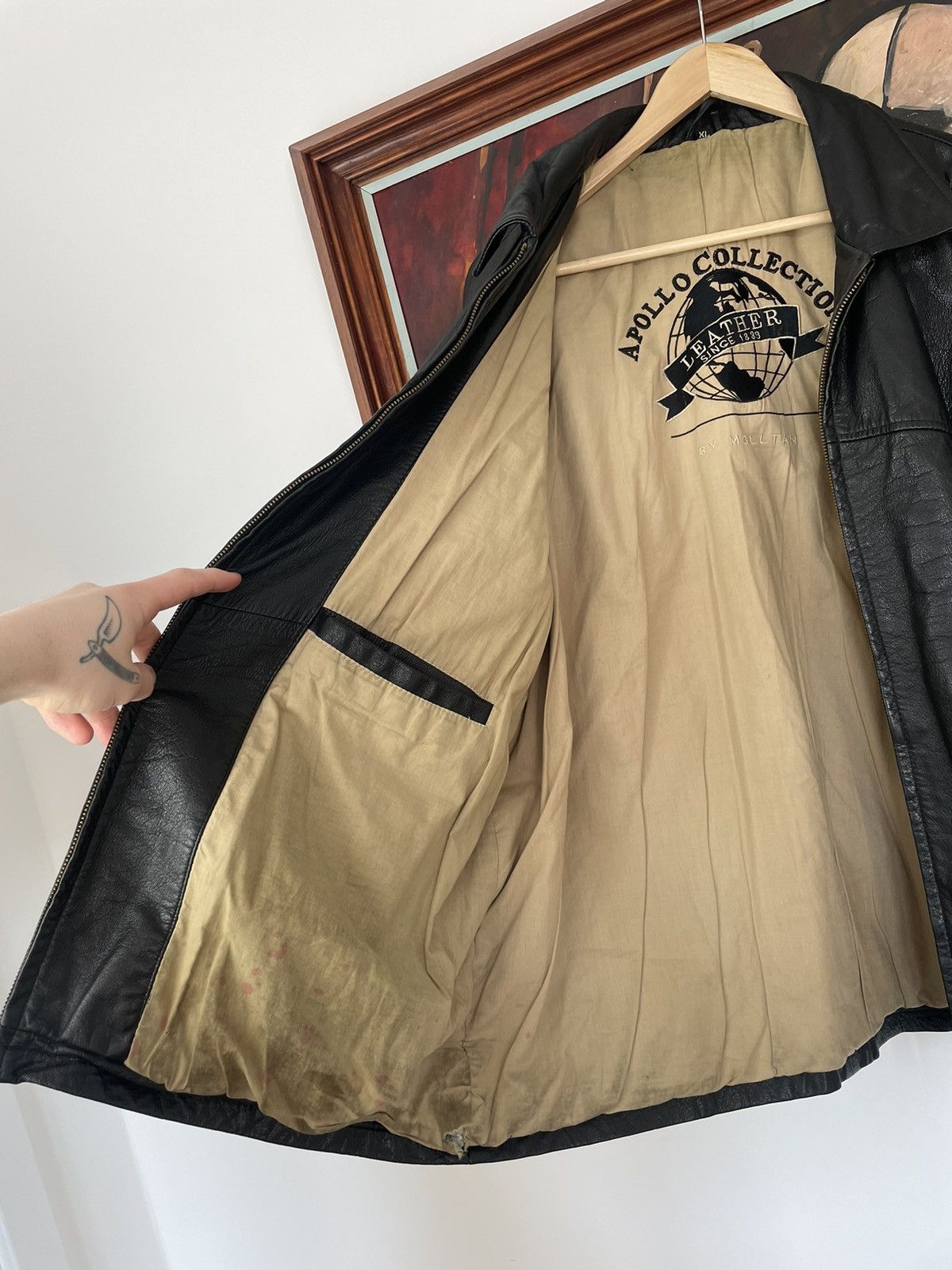 Leather Vintage Genuine Real Leather Jacket High Quality Rock Punk Size US XL / EU 56 / 4 - 5 Thumbnail