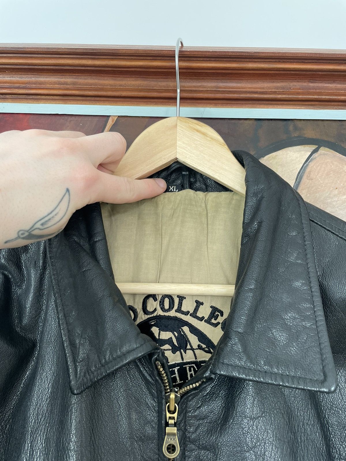 Leather Vintage Genuine Real Leather Jacket High Quality Rock Punk Size US XL / EU 56 / 4 - 3 Thumbnail