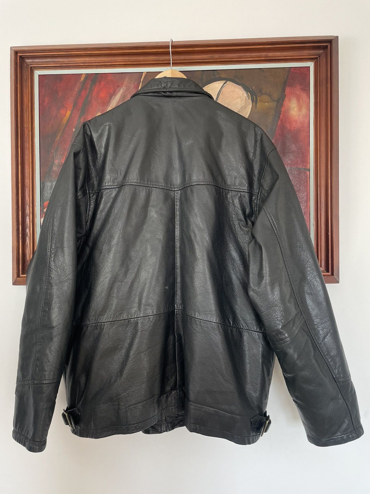 Leather Vintage Genuine Real Leather Jacket High Quality Rock Punk Size US XL / EU 56 / 4 - 2 Thumbnail