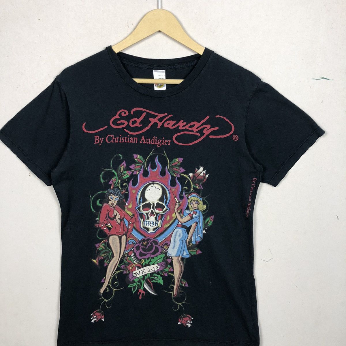 Christian Audigier Vintage Christian Audigier Ed Hardy Skull Big Print Tee Size US M / EU 48-50 / 2 - 3 Thumbnail