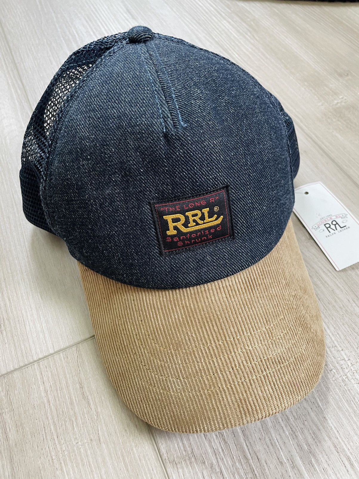 Ralph Lauren Rare RRL Japanese Denim Corduroy Trucker Hat Cap