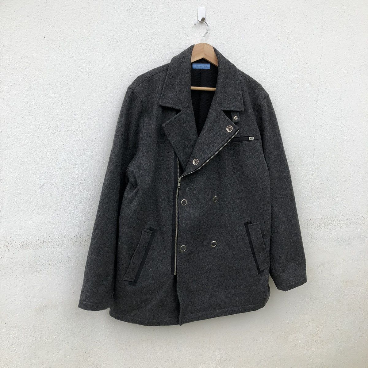 Japanese Brand 🔥VINTAGE WOOL JACKET BIKER DOUBLE BREAST STIMULATE X'TYLE Size US L / EU 52-54 / 3 - 2 Thumbnail