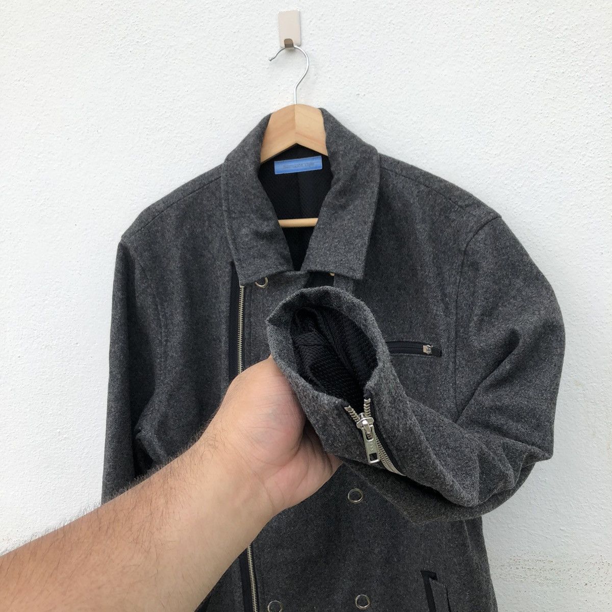 Japanese Brand 🔥VINTAGE WOOL JACKET BIKER DOUBLE BREAST STIMULATE X'TYLE Size US L / EU 52-54 / 3 - 10 Thumbnail