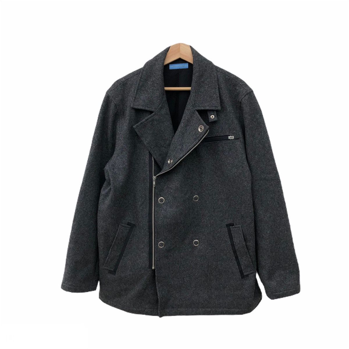 Japanese Brand 🔥VINTAGE WOOL JACKET BIKER DOUBLE BREAST STIMULATE X'TYLE Size US L / EU 52-54 / 3 - 1 Thumbnail