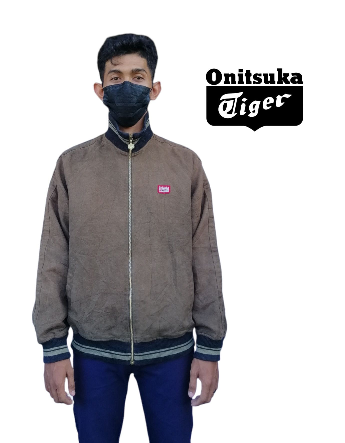 image of Vintage Onitsuka Tiger Japan Jacket in Brown, Men's (Size Medium)
