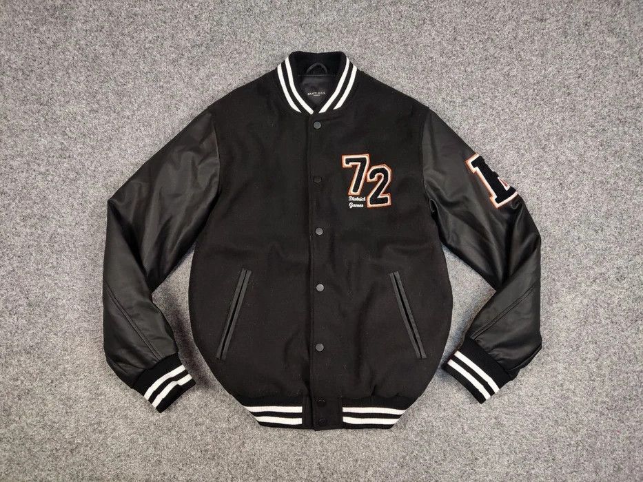 Vintage Vintage 90's Varsity Jacket Bomber USA Letterman Black Wool Size US M / EU 48-50 / 2 - 5 Thumbnail