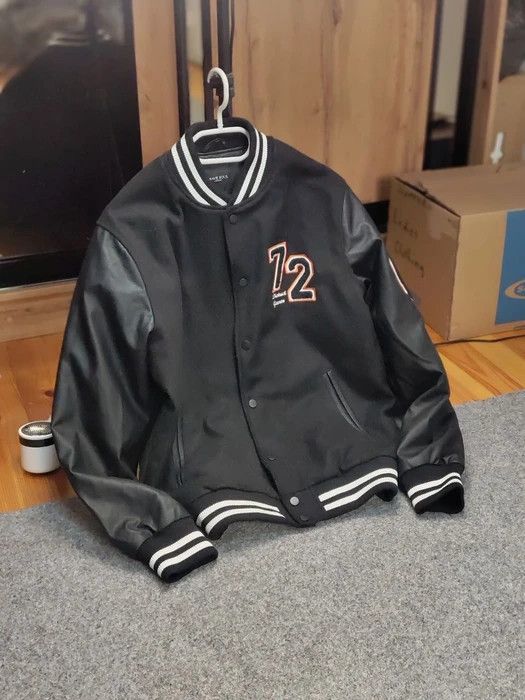Vintage Vintage 90's Varsity Jacket Bomber USA Letterman Black Wool Size US M / EU 48-50 / 2 - 10 Thumbnail