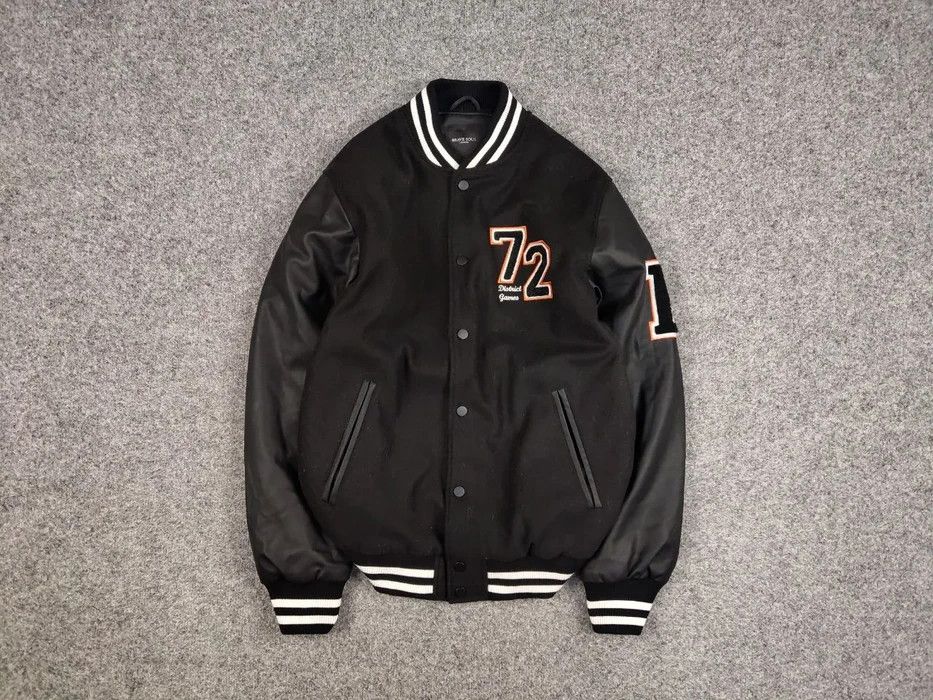 Vintage Vintage 90's Varsity Jacket Bomber USA Letterman Black Wool Size US M / EU 48-50 / 2 - 1 Thumbnail