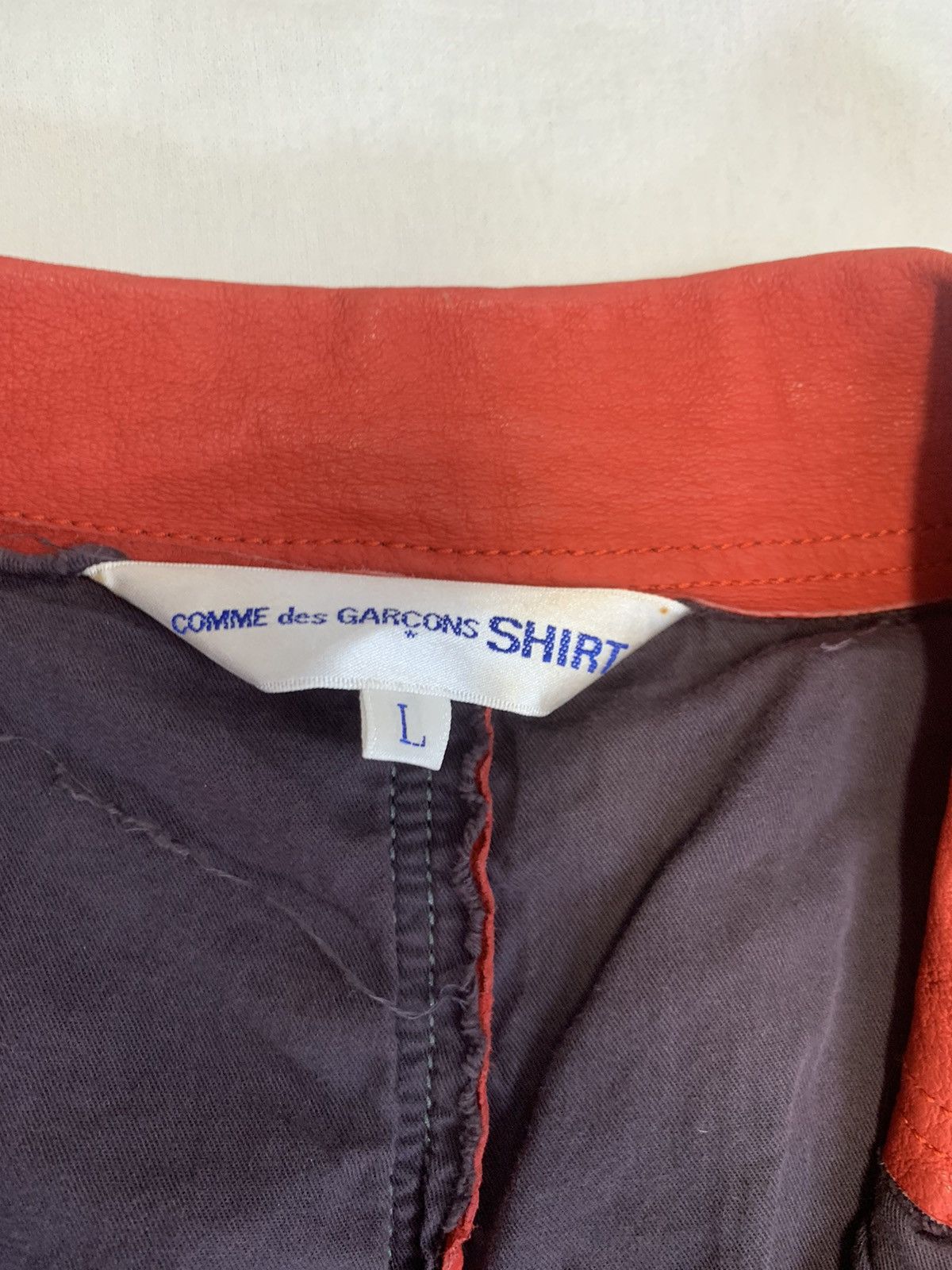 Comme des Garcons garment dyed pig skin leather raw cut jacket red Size US L / EU 52-54 / 3 - 8 Thumbnail