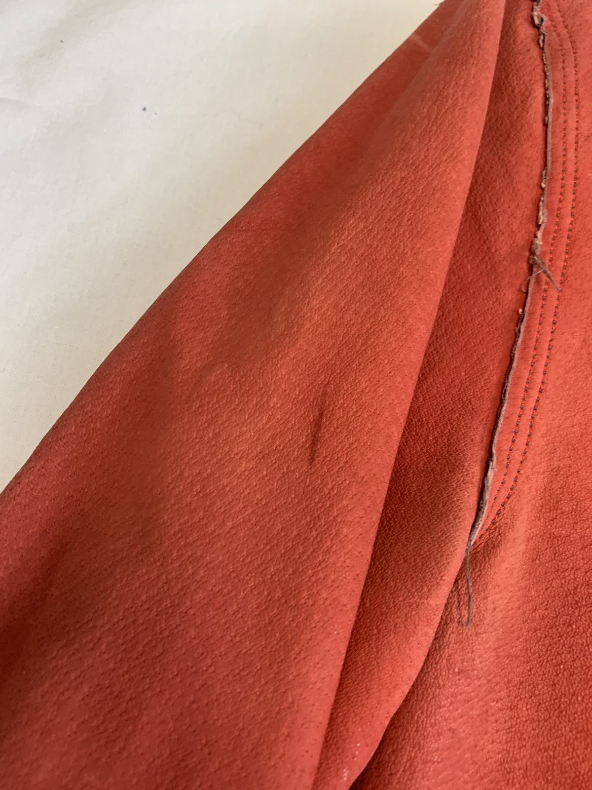 Comme des Garcons garment dyed pig skin leather raw cut jacket red Size US L / EU 52-54 / 3 - 7 Thumbnail